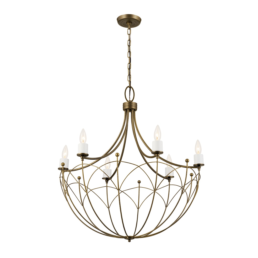 Kichler 52462CHZ Topiary 6 -Light Bronze Farmhouse For Use in Bedrooms, Dining Rooms, Foyers, Kitchens, Living Rooms Chandelier