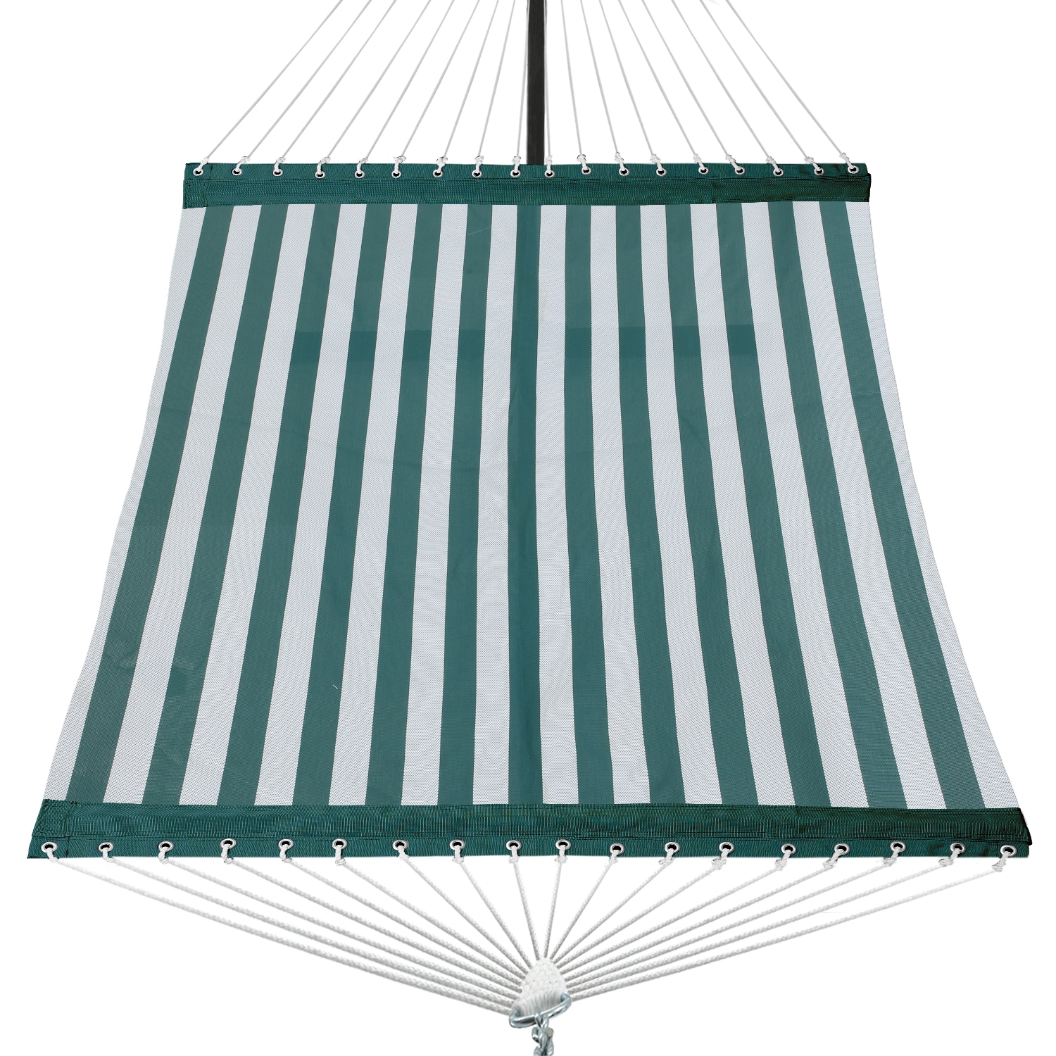  TSL-HK4-GREENWHITE Textilene Hammock Green and White Striped Fabric Hammock