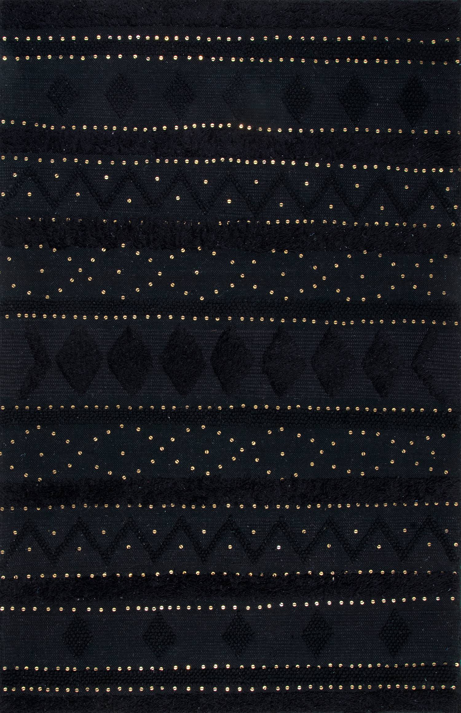 nuLOOM SESQ03A-2608 Sequined 2 x 8 (ft) Flatweave Wool Black Rectangular Indoor Chevron Moroccan Runner rug