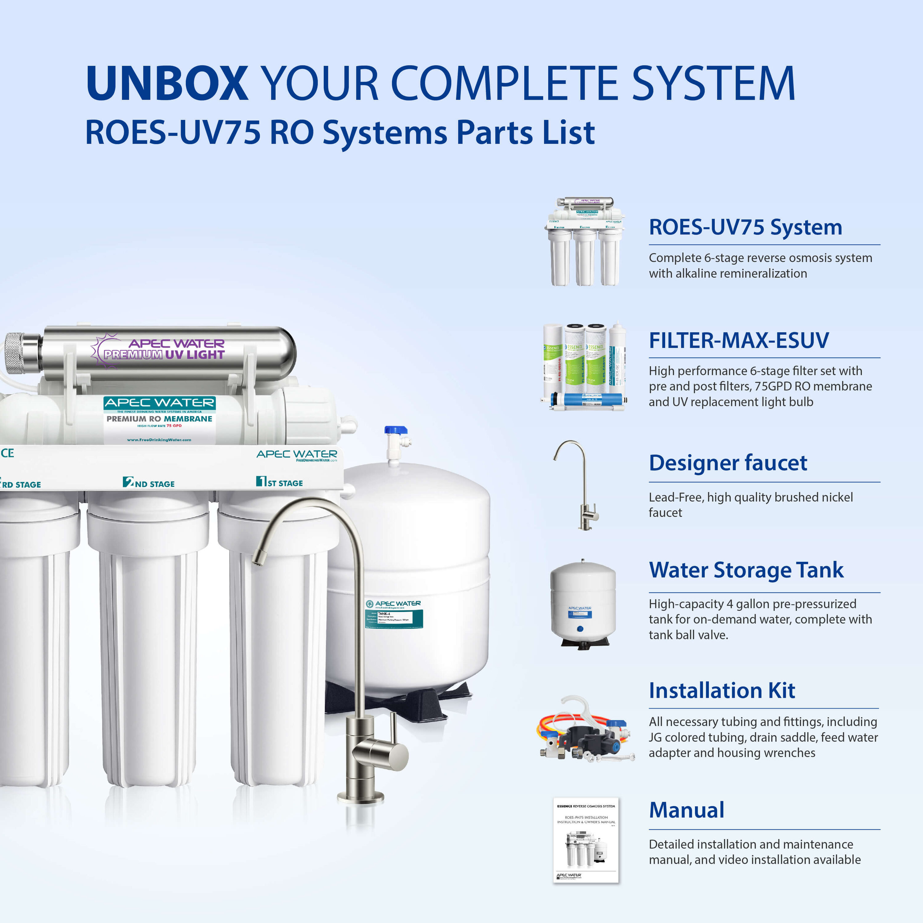 APEC Water ROES-UV75-SS Under-Sink-Filtration-Systems - View #5