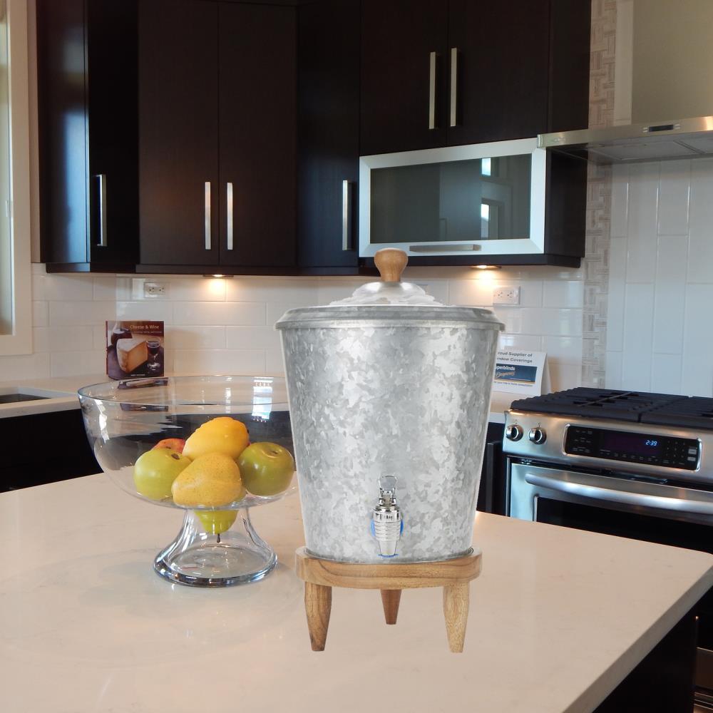 Cold Drink Dispenser with French Kitchen White Marble Stand +