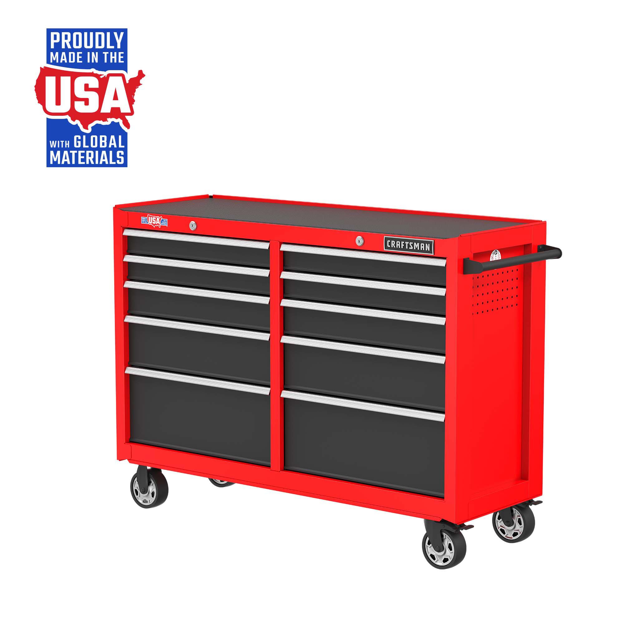 2000 Series 52-in W x 37.5-in H 10-Drawer Steel Rolling Tool Cabinet (Red) | - CRAFTSMAN CMST98273RB