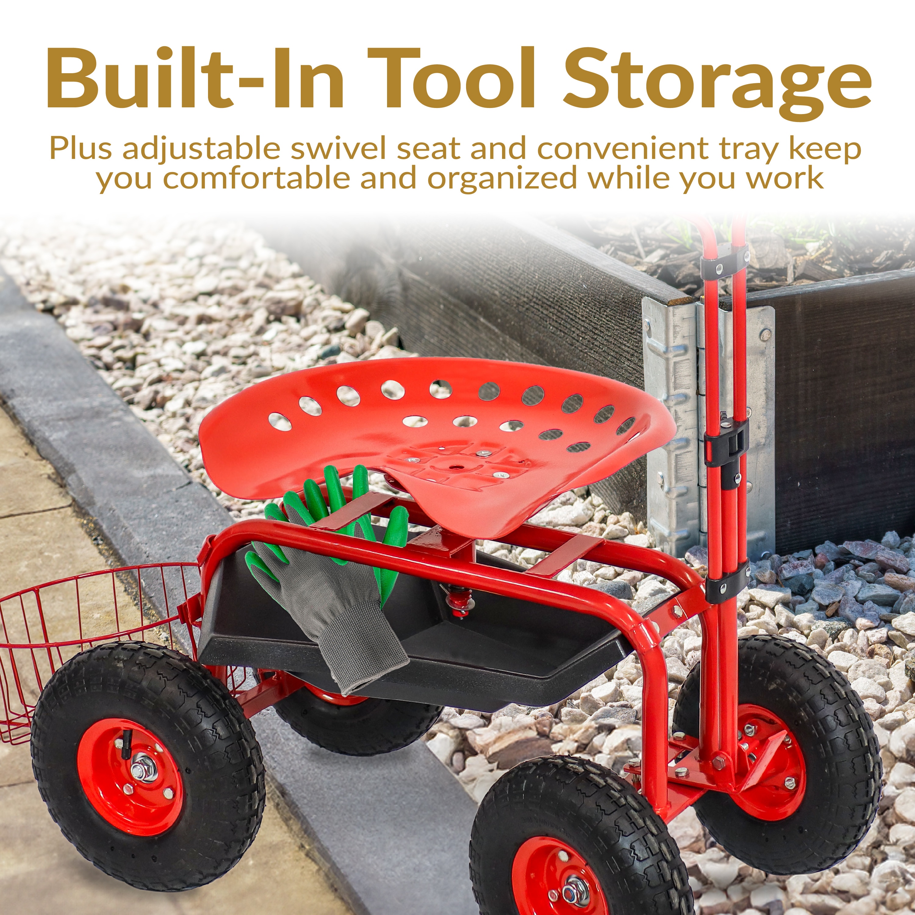Sunnydaze Decor QH-RCP035-RD Yard-Carts - View #3