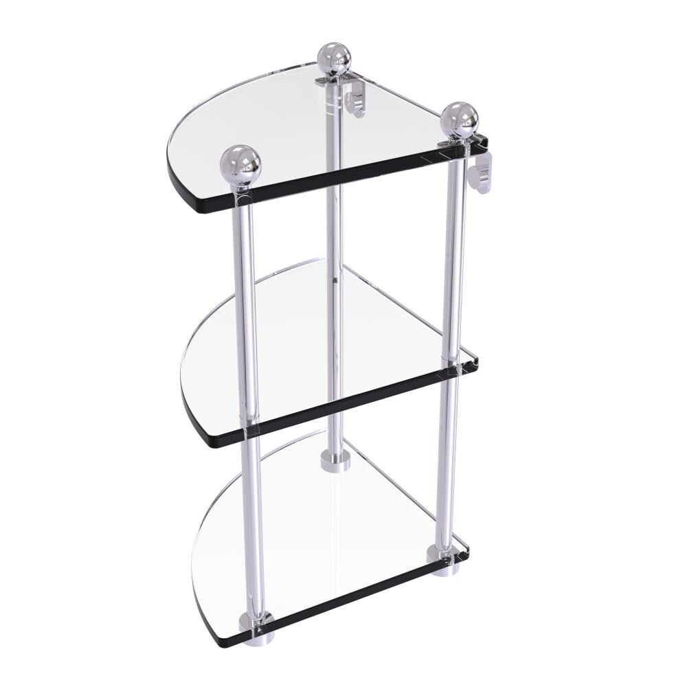 Allied Brass PR-6-PC Prestige Regal Polished Chrome 3 -Tier Wall mount Corner Bathroom Shelf ( 8-in x 15-in x 8-in )