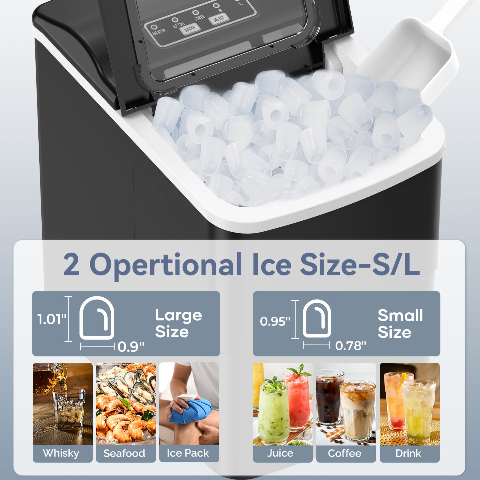COWSAR Z5876-BLACK Ice-Makers - View #2