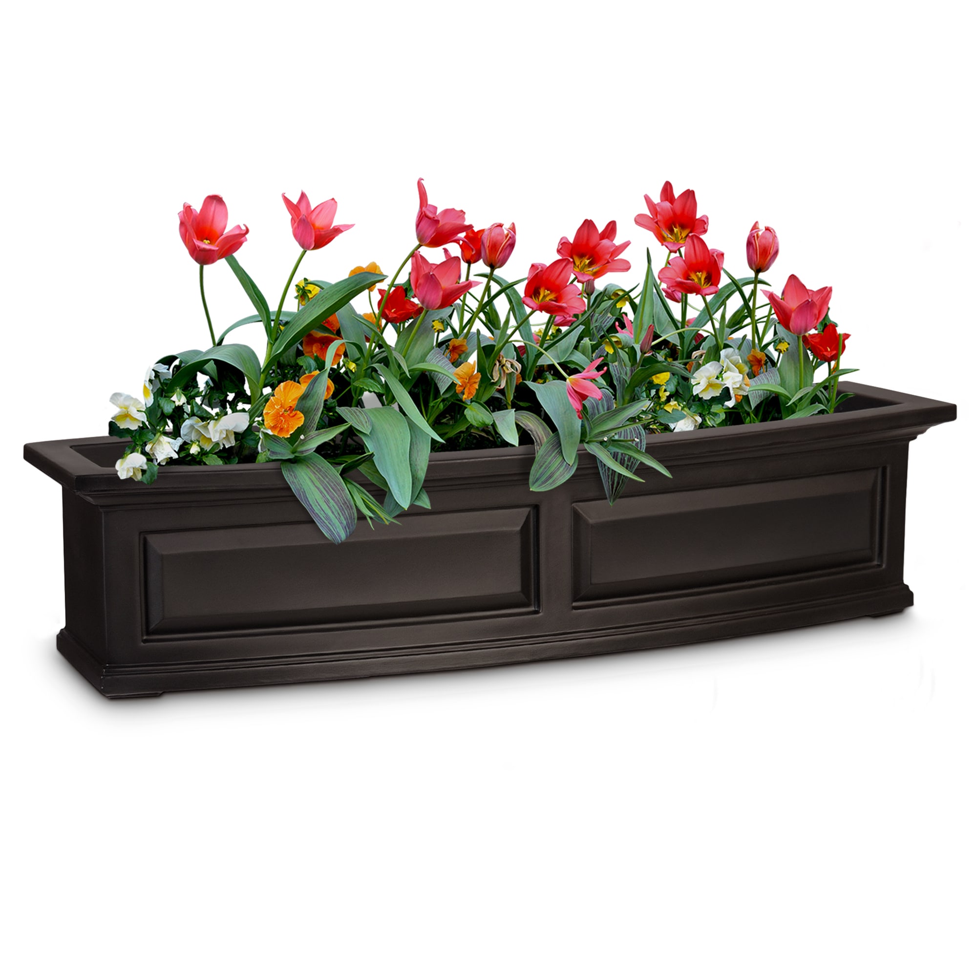 Espresso Polyethylene Self-Watering 4ft Nantucket Window Box