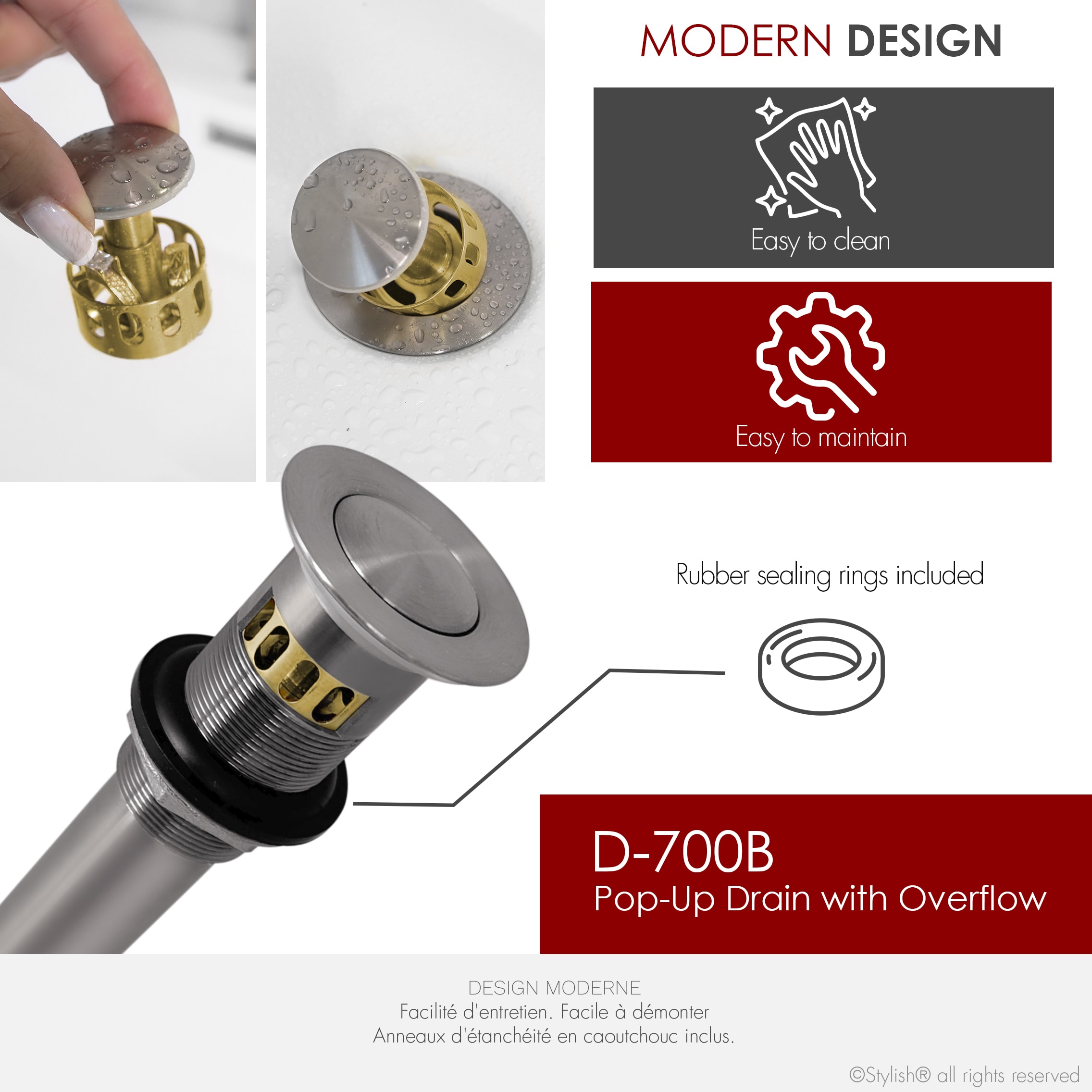Stylish D-700B Popup-Drains-Accessories - View #7