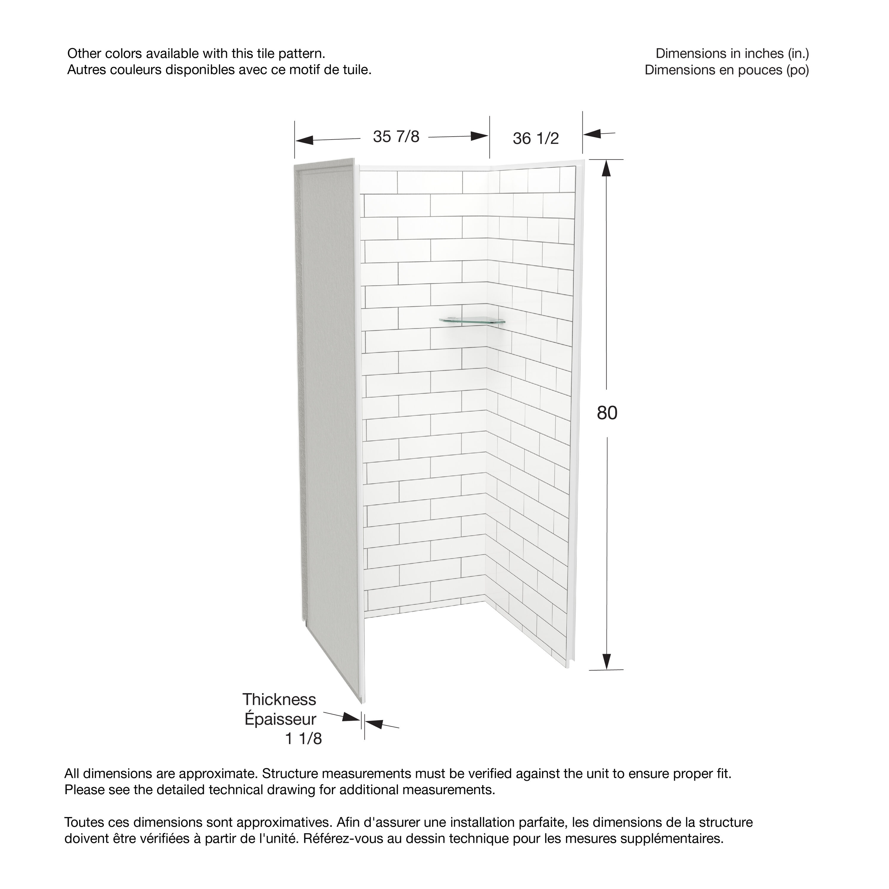 DreamLine ACLW3636SHK90 Shower-Wall-Surrounds - View #5