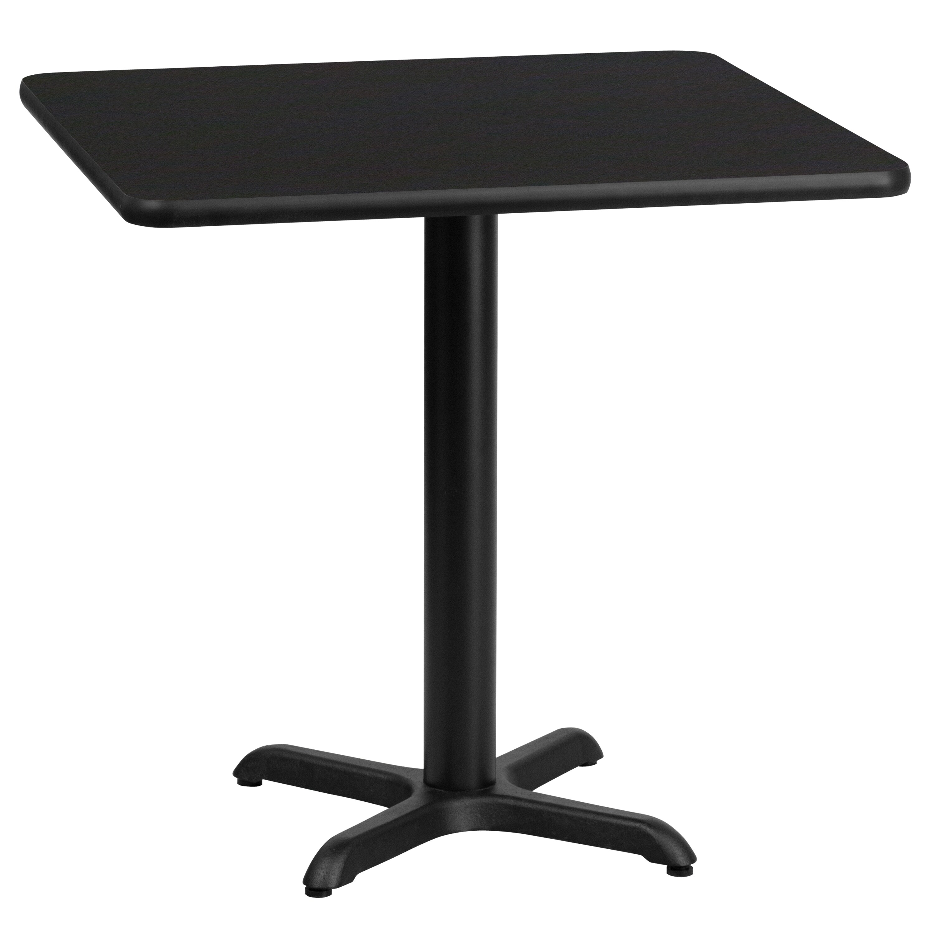 Flash Furniture 889142007036 Black Contemporary/Modern Dining Table, Wood veneer with Black Metal 24-Inches L x 31.13-Inches H