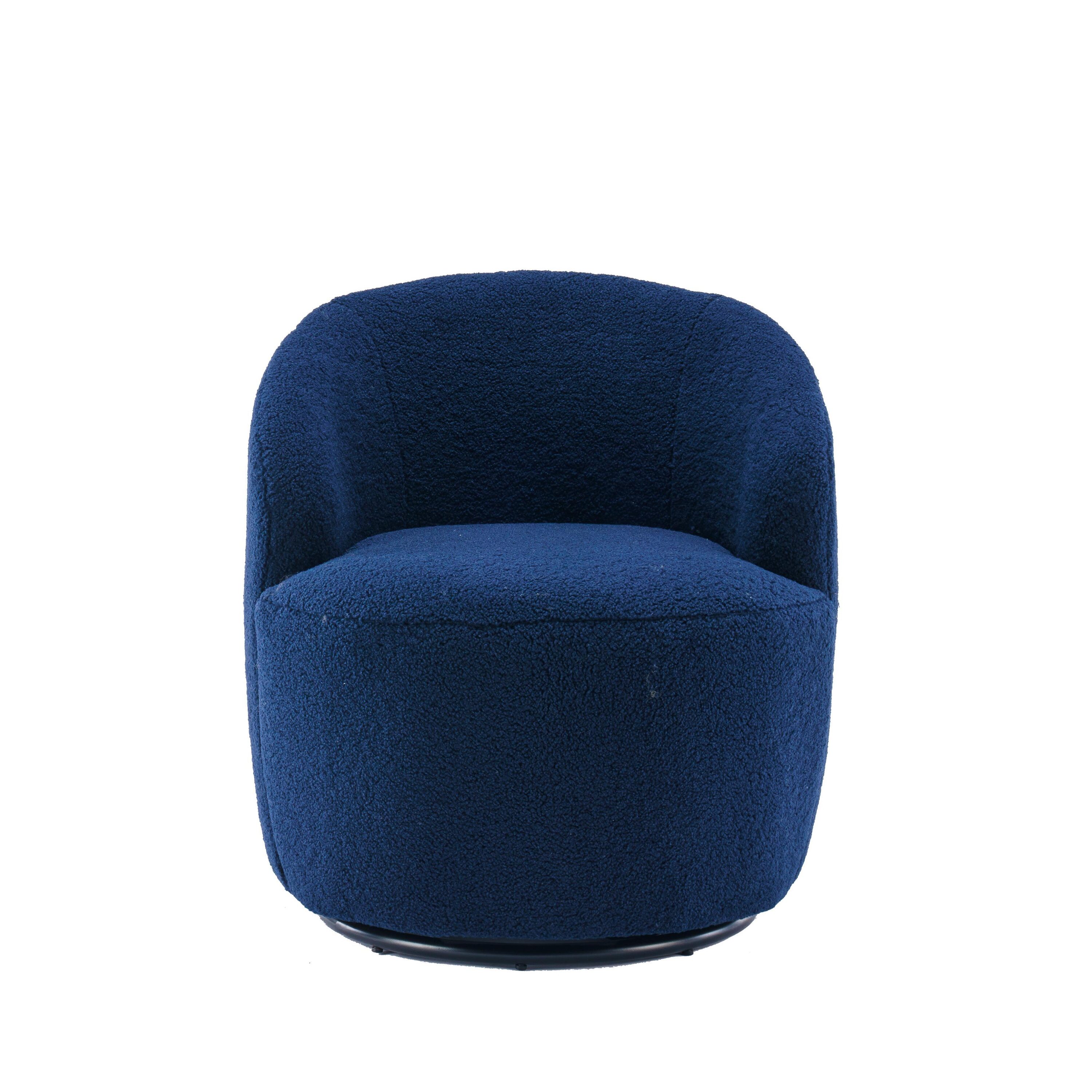 AHIOU HOME ZAAH-47506 Verona Casual Dark Blue Swivel Barrel Chair