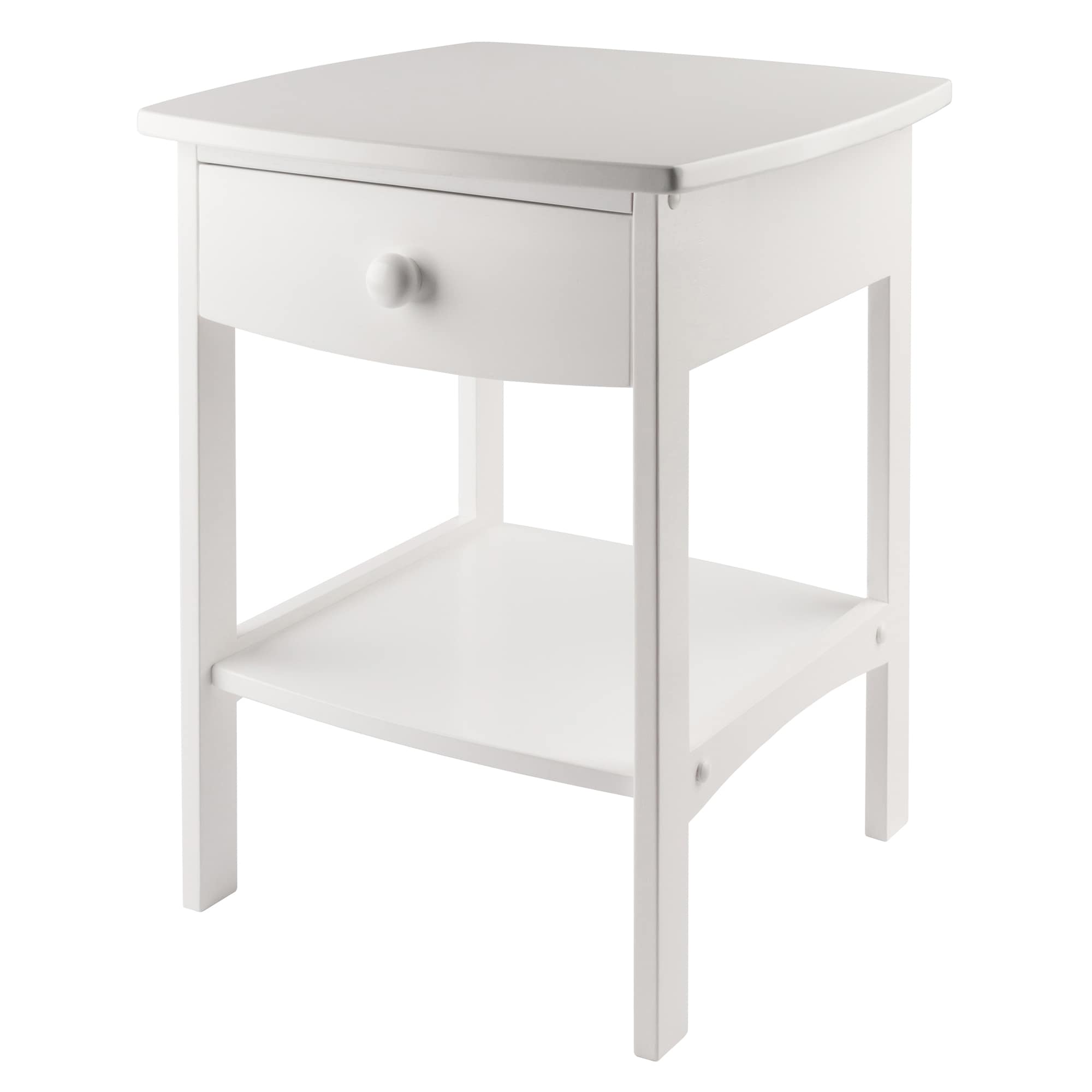 Bonnlo White Nightstand with 2 Drawers, Farmhouse Night Stands