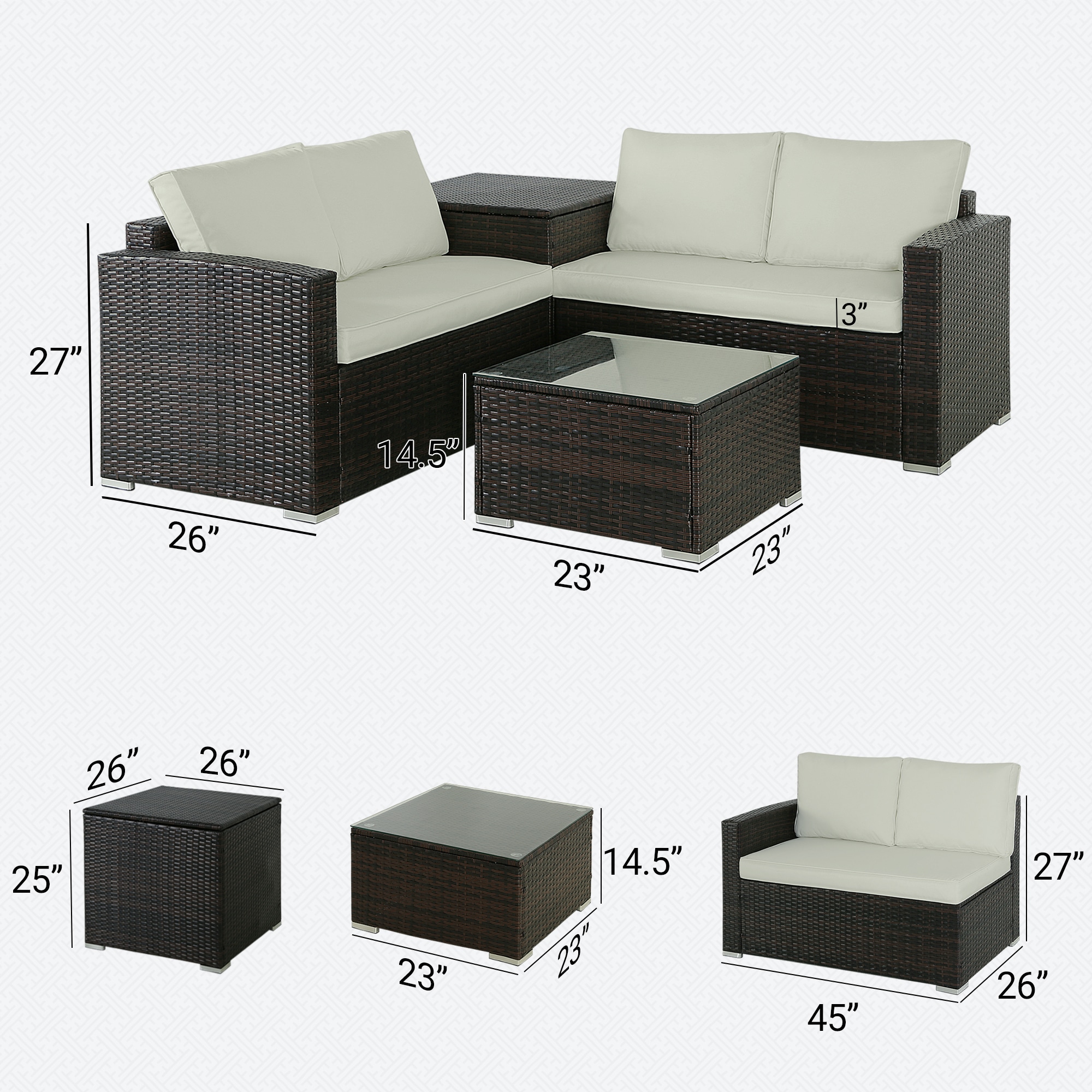 Damerin N7CS77 Patio-Conversation-Sets - View #3