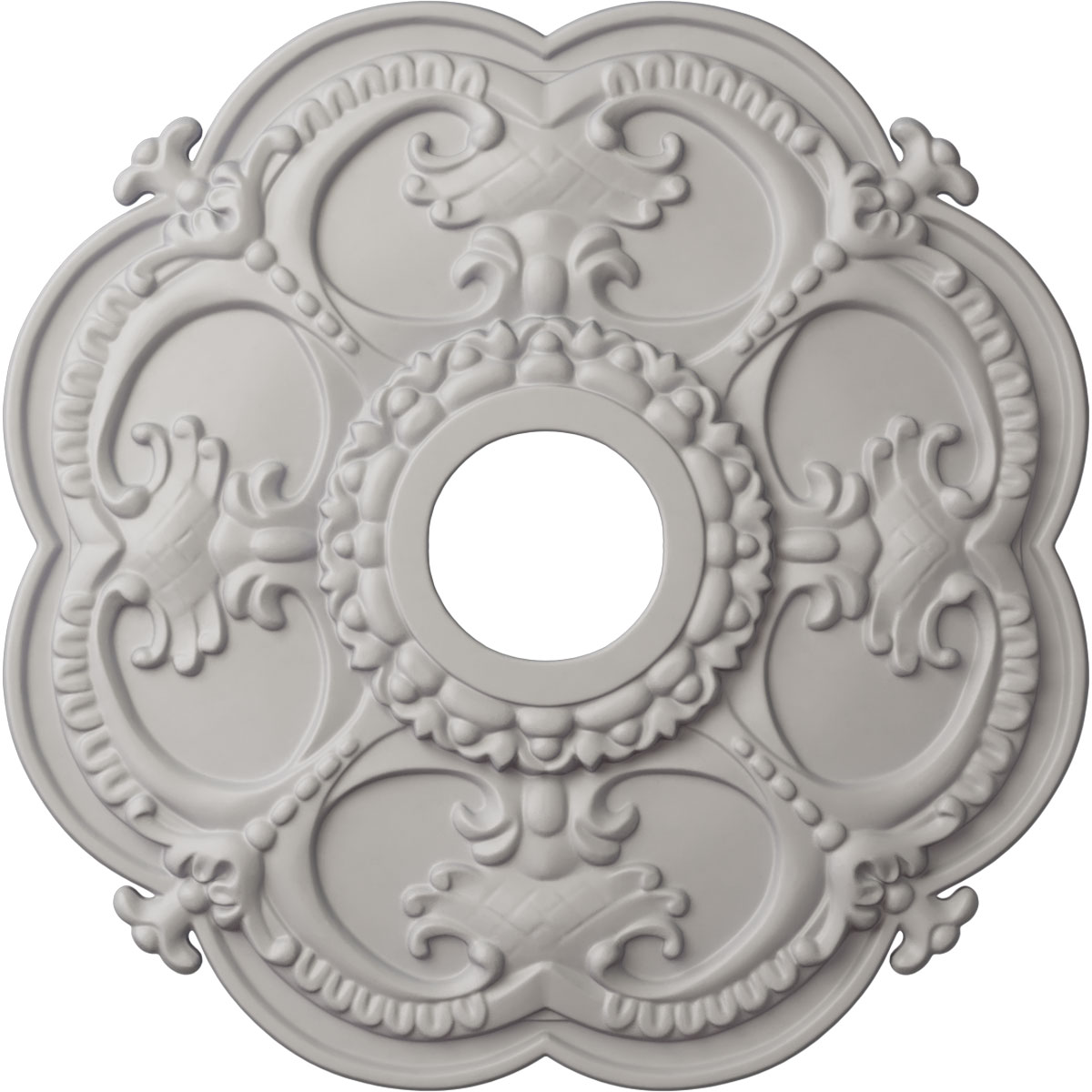 Ekena Millwork CM17ROUWF Rotherham 18-in W x 18-in L Painted Ultra Pure White Polyurethane Whole Ceiling Medallion