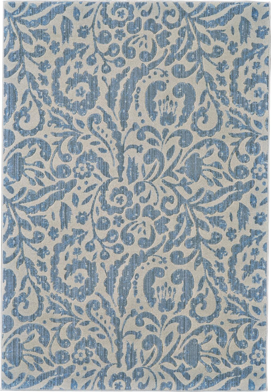 Room Envy Carini 5 x 8 Misty Blue/Ivory Indoor Distressed/Overdyed ...