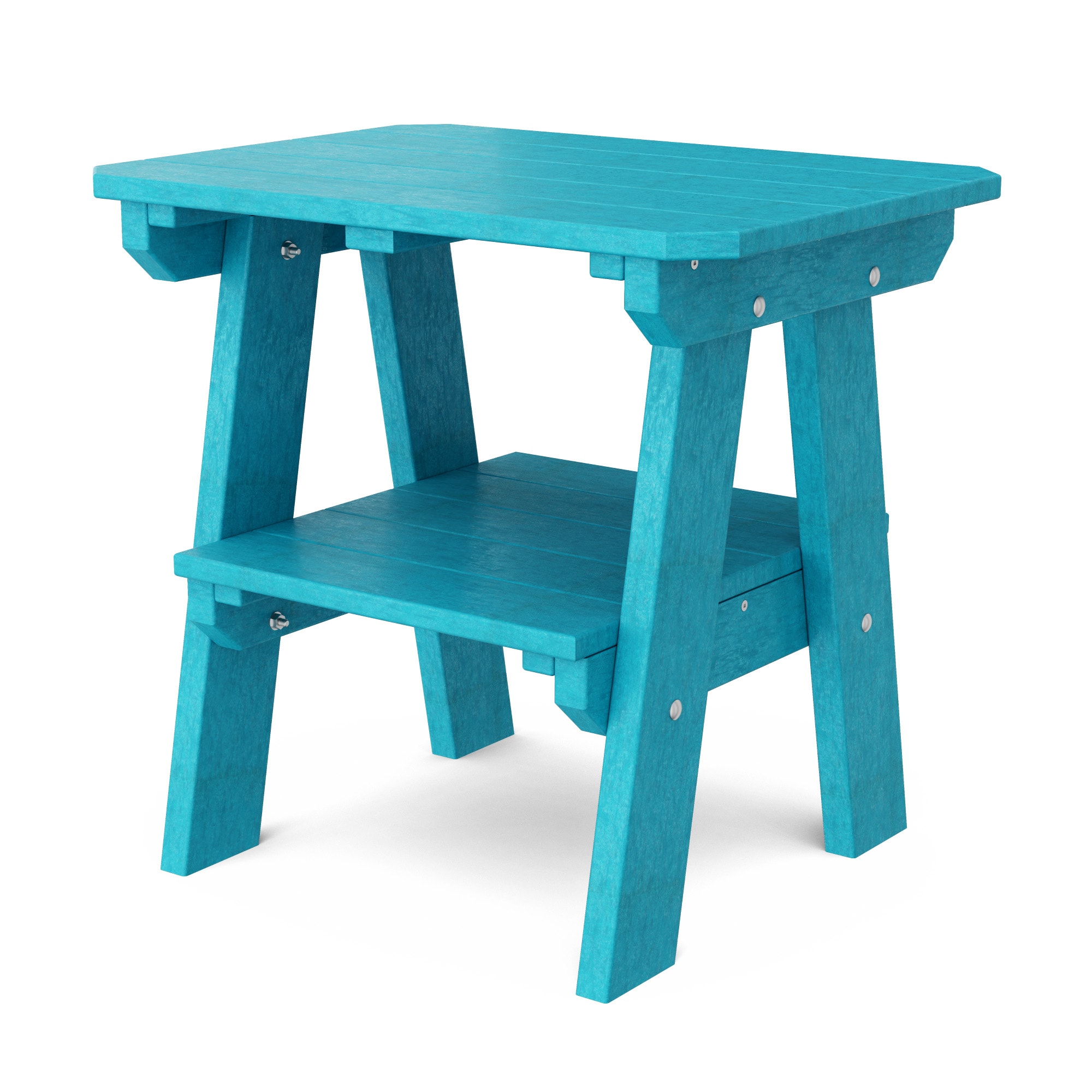 Wildridge LCC-120-AB Heritage Two Tier Rectangle Outdoor End Table 17.5-in W x 23.5-in L