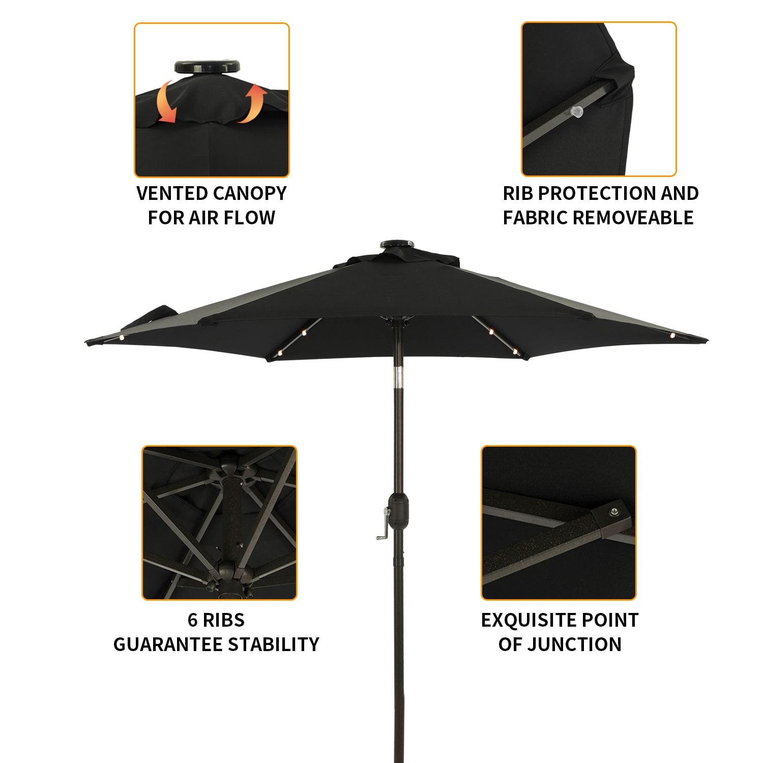 Maocao Hoom SM-T-LED047BK Umbrellas-2 - View #3
