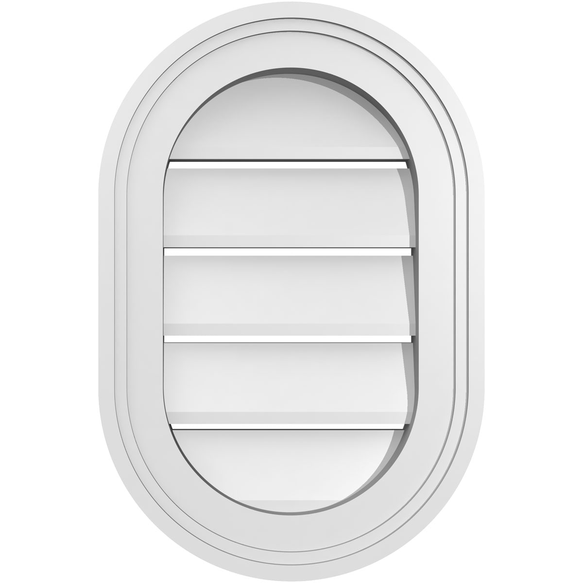 Ekena Millwork GVPVR12X1802SF 12-Inches x 18-Inches Off-white Oval PVC Gable Louver Vent