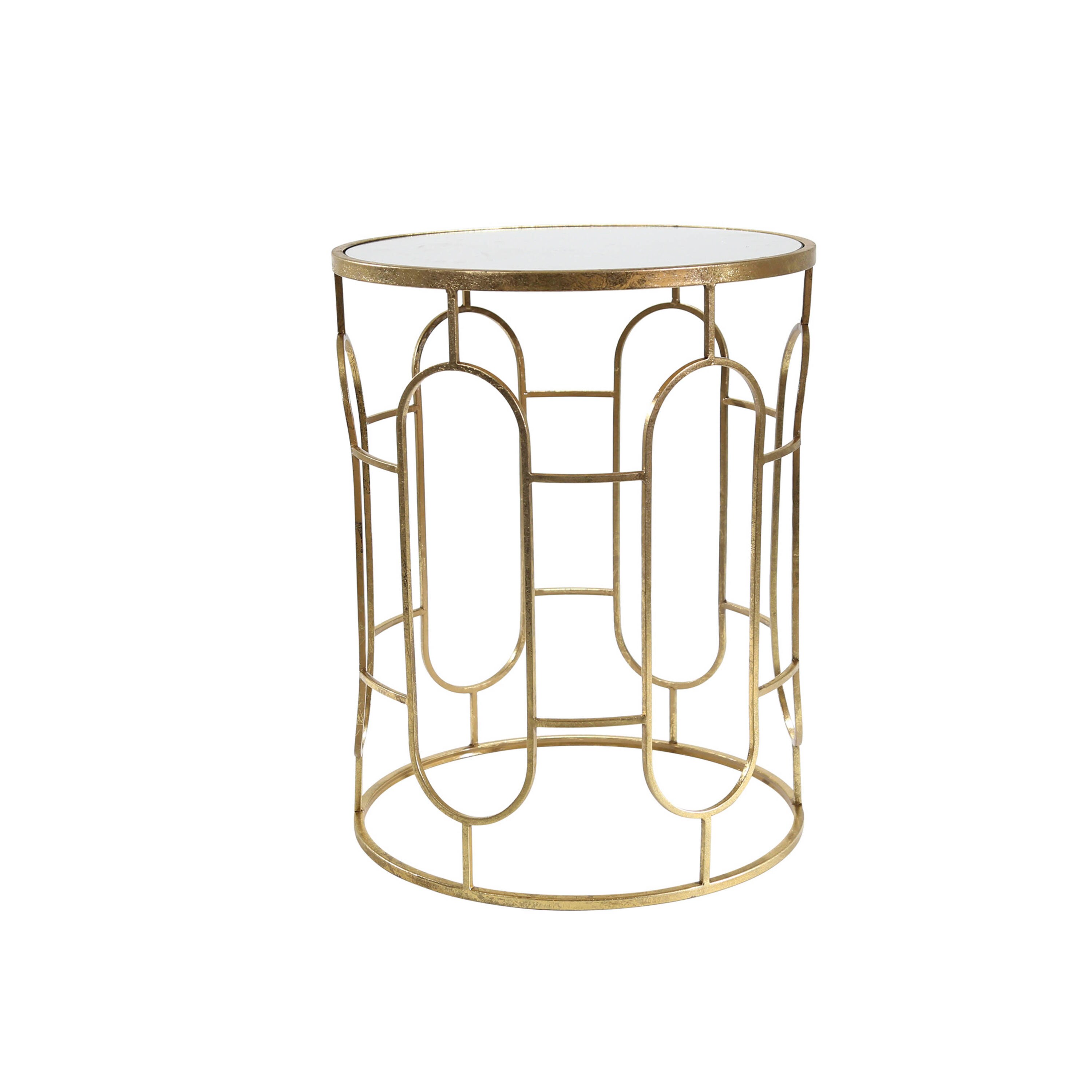 Sagebrook Home Gold Glass Round Glam End Table In The End Tables Department At