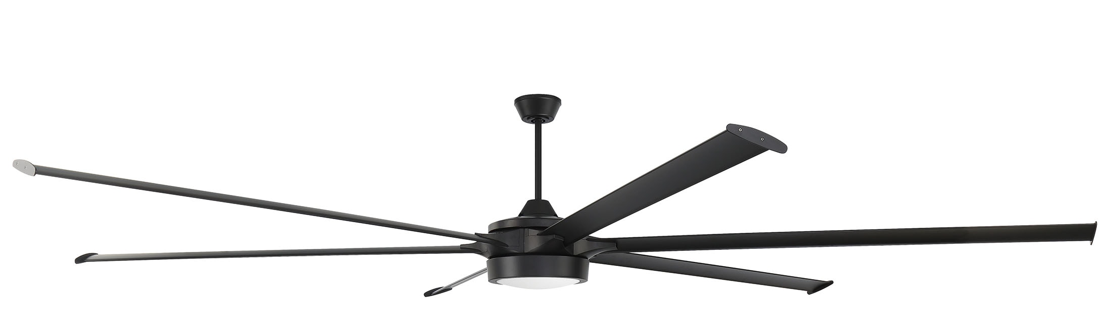 Craftmade PRT120FB6 Prost 120-in Integrated LED Outdoor Downrod or Flush Mount Flat Black with Flat Black Blades Ceiling Fan With Light - Remote Included ( 6 -Blade )