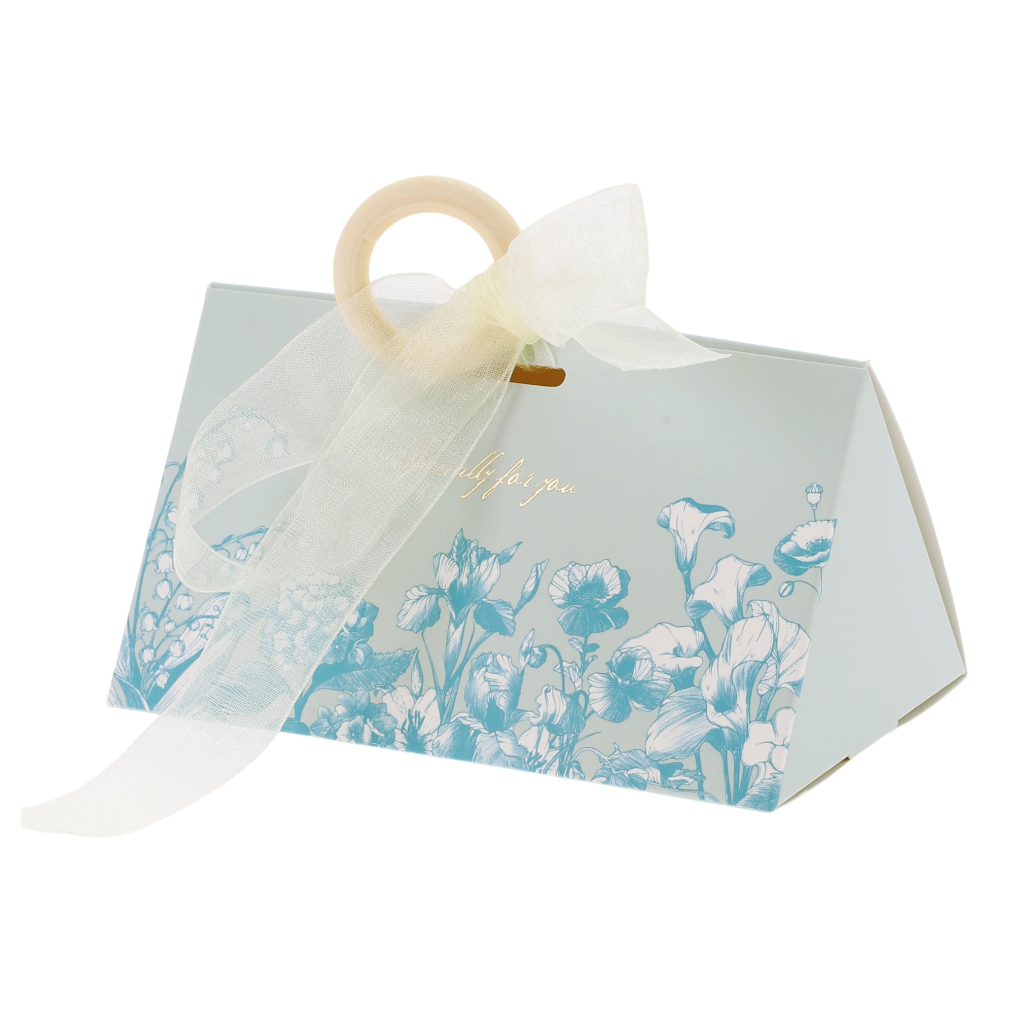 Unique Bargains 20pcs Gift Boxes Candy Gift Boxes with Ribbons and Wood Rings Favour Boxes Gift Boxes for Baptism Communion Christmas Wedding Birthday Party 5.12 Inch x2.91 Inch x2.56 Inch Blue