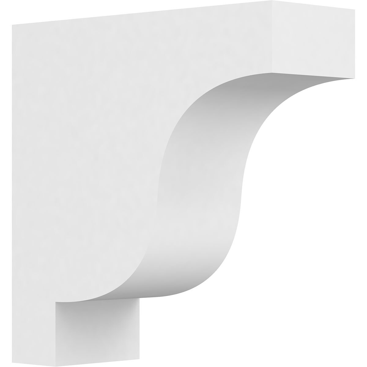 Ekena Millwork CORP03X10X10NEW 3-in x 10-in x 10-in Standard newport Unfinished White PVC Paintable Corbel