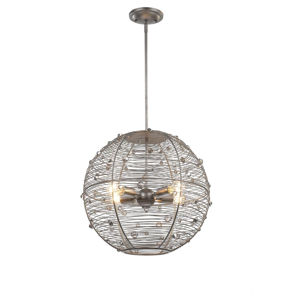 Golden Lighting Joia Peruvian Silver Glam Orb Pendant Light