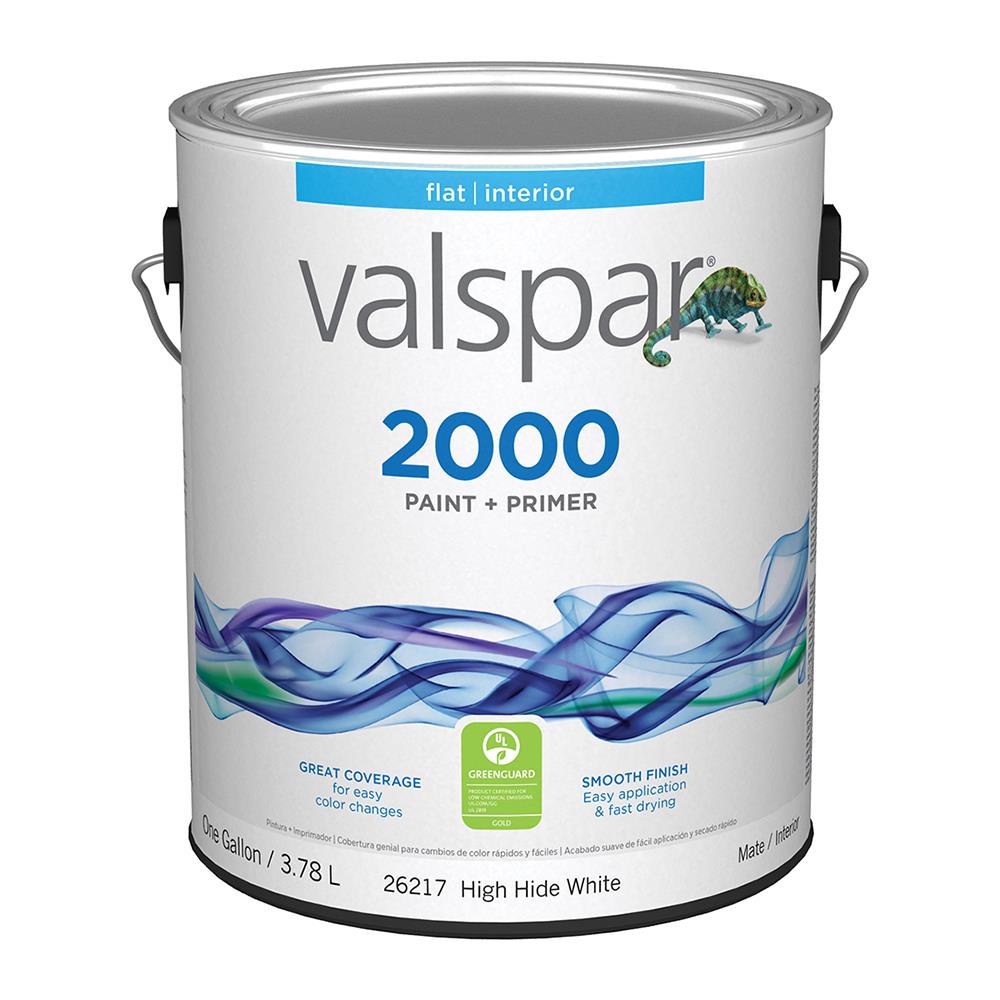 Valspar 2000 Flat Black Latex Interior Paint + Primer (1-Gallon) in the  Interior Paint department at