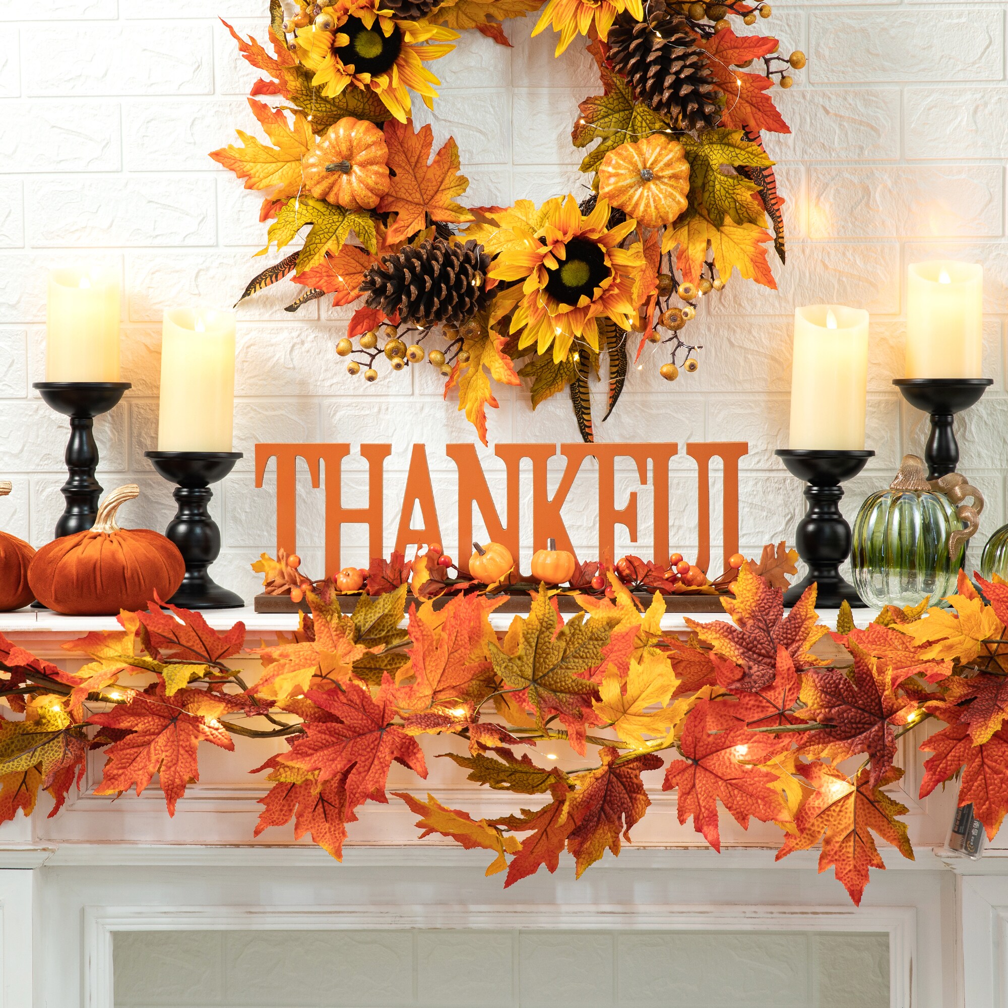 Glitzhome 6.5-in Harvest Tabletop Decoration Centerpiece in the Fall ...