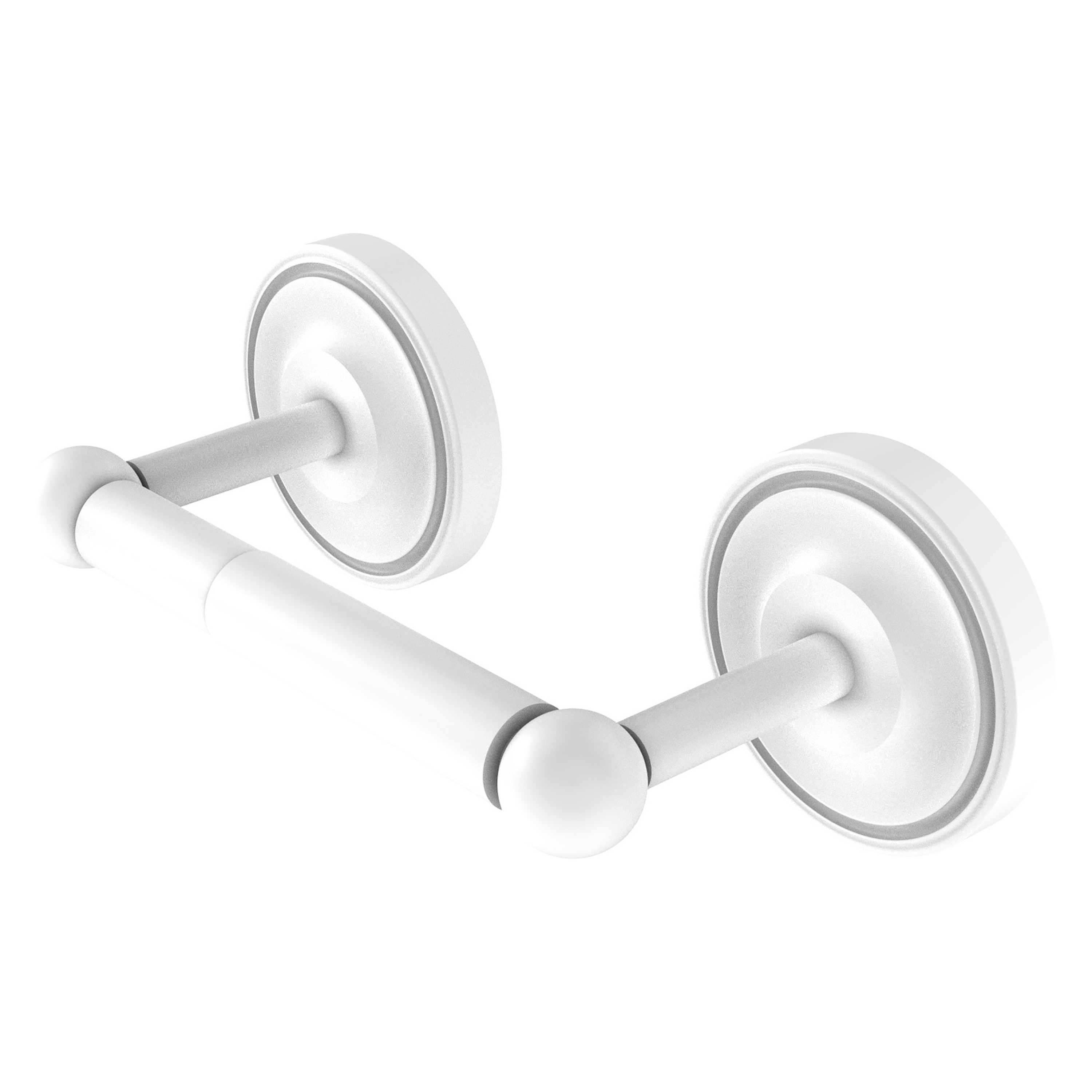 Allied Brass PR-24-WHM Prestige Regal Matte White Wall mount Double post Toilet Paper Holder 1 -Rolls with Storage