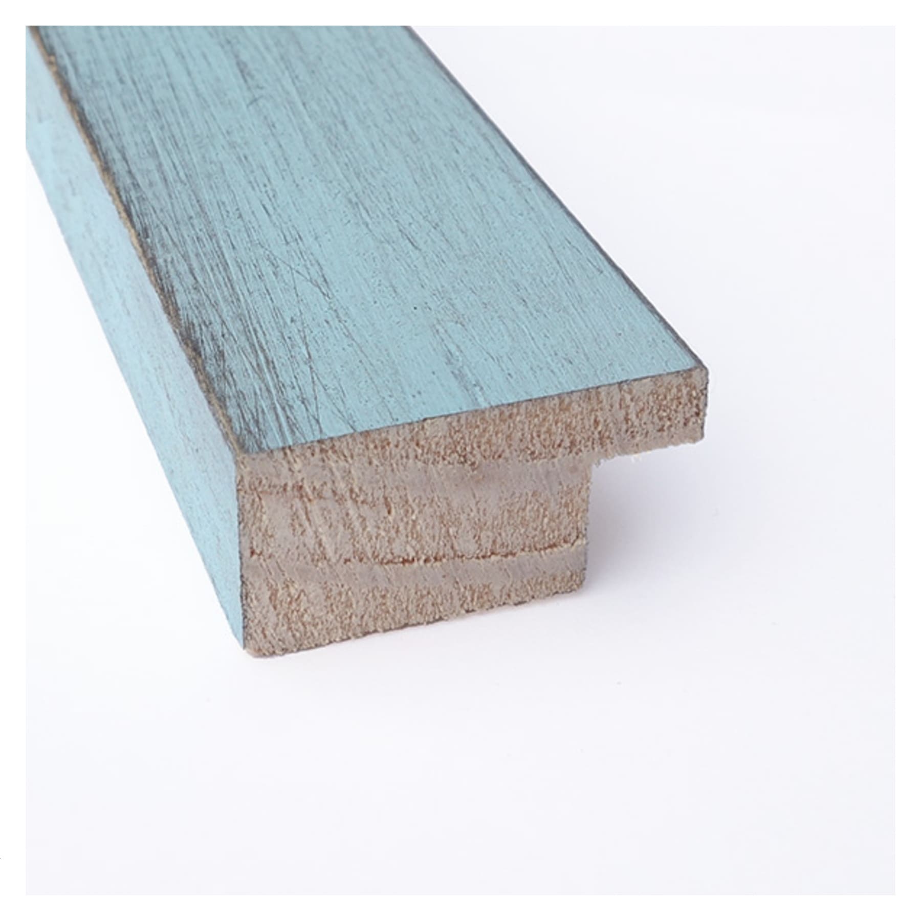 Sky Blue Rustic Wood Rectangular Bathroom Wall Mirror