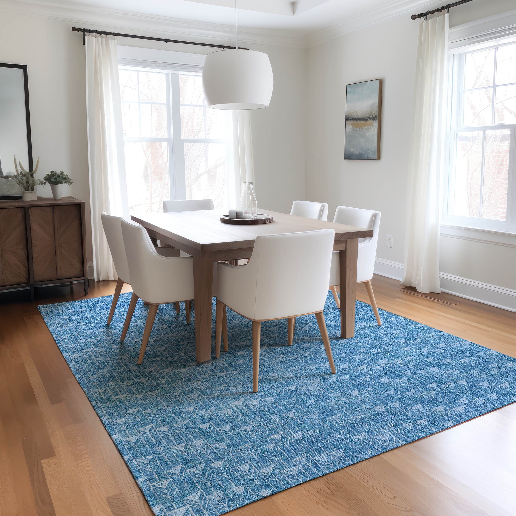 Addison Rugs ACN514BU10X14 Chantille ACN514BU 10 x 14 (ft) Polyester Blue Rectangular Indoor/Outdoor Abstract Machine washable Area rug