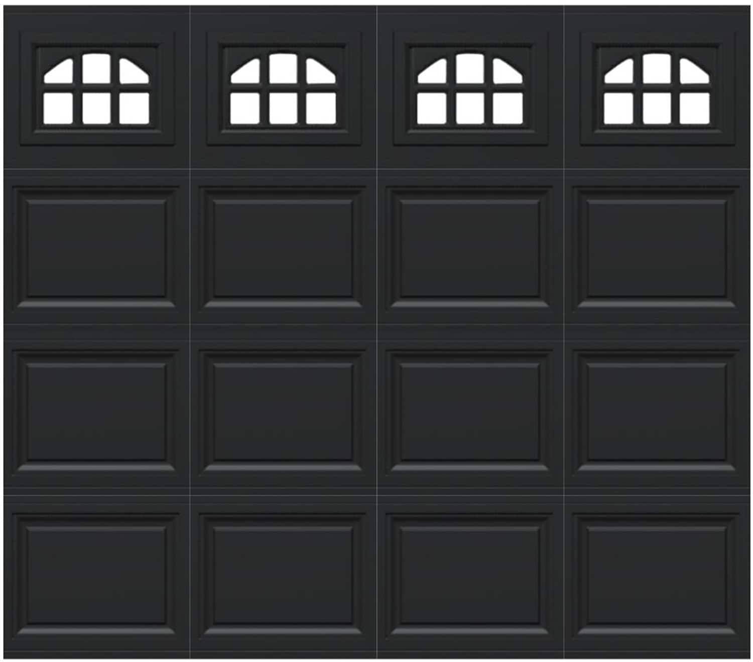 Wayne Dalton 8300CRBLCSDI87 Classic Steel Model 8300 8-ft x 7-ft Insulated Black Single Garage Door with Windows