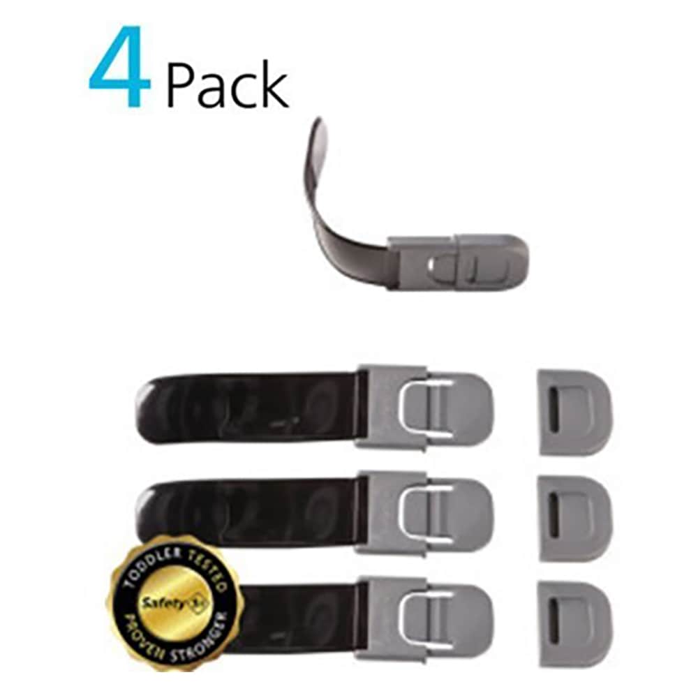 4 Pieces Fridge Lock Refrigerator Lock with 4 Key, Freezer Lock Child  Safety Cabinet Lock with Adhesive (Black)