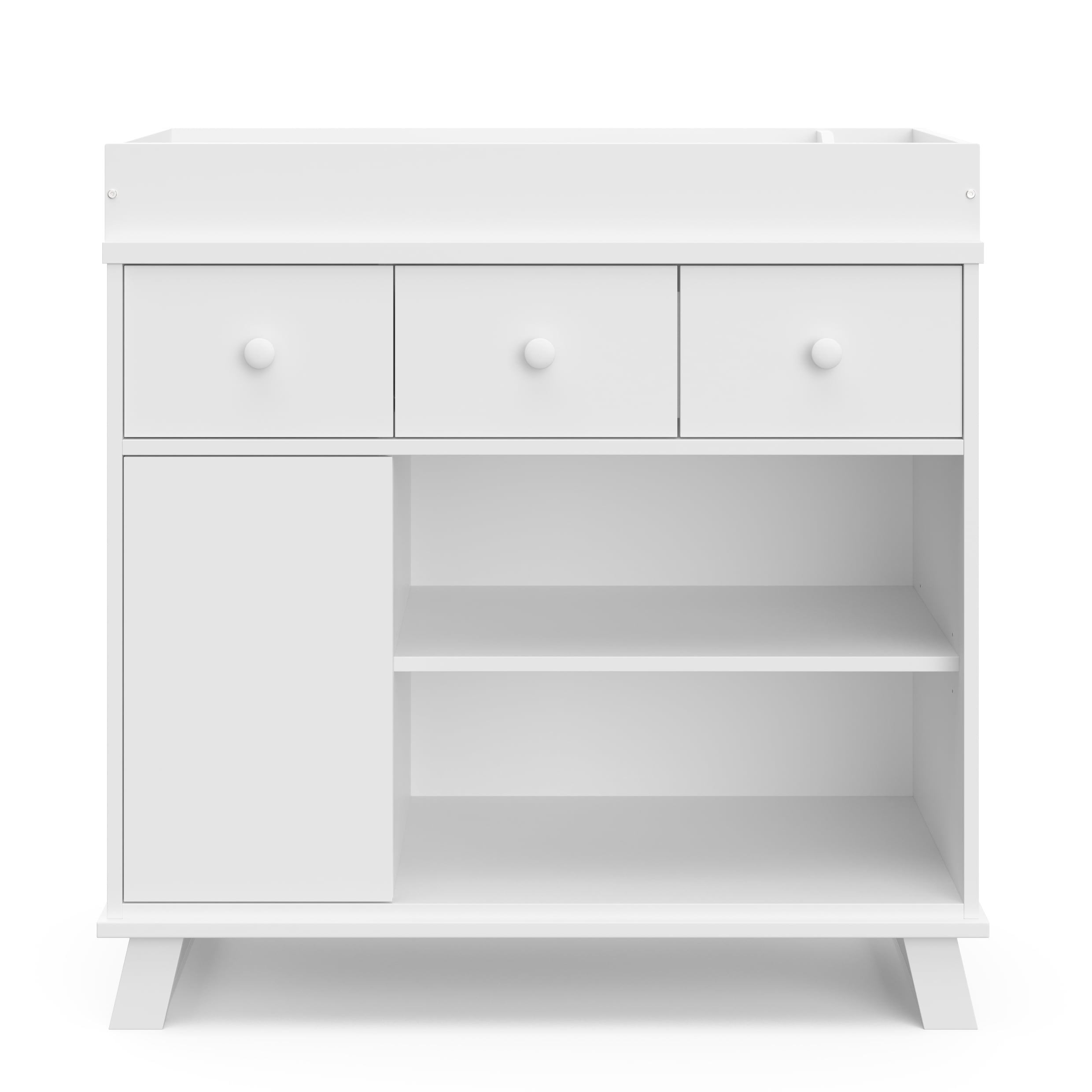 White Modern Nursery Changing Table Dresser with Drawers