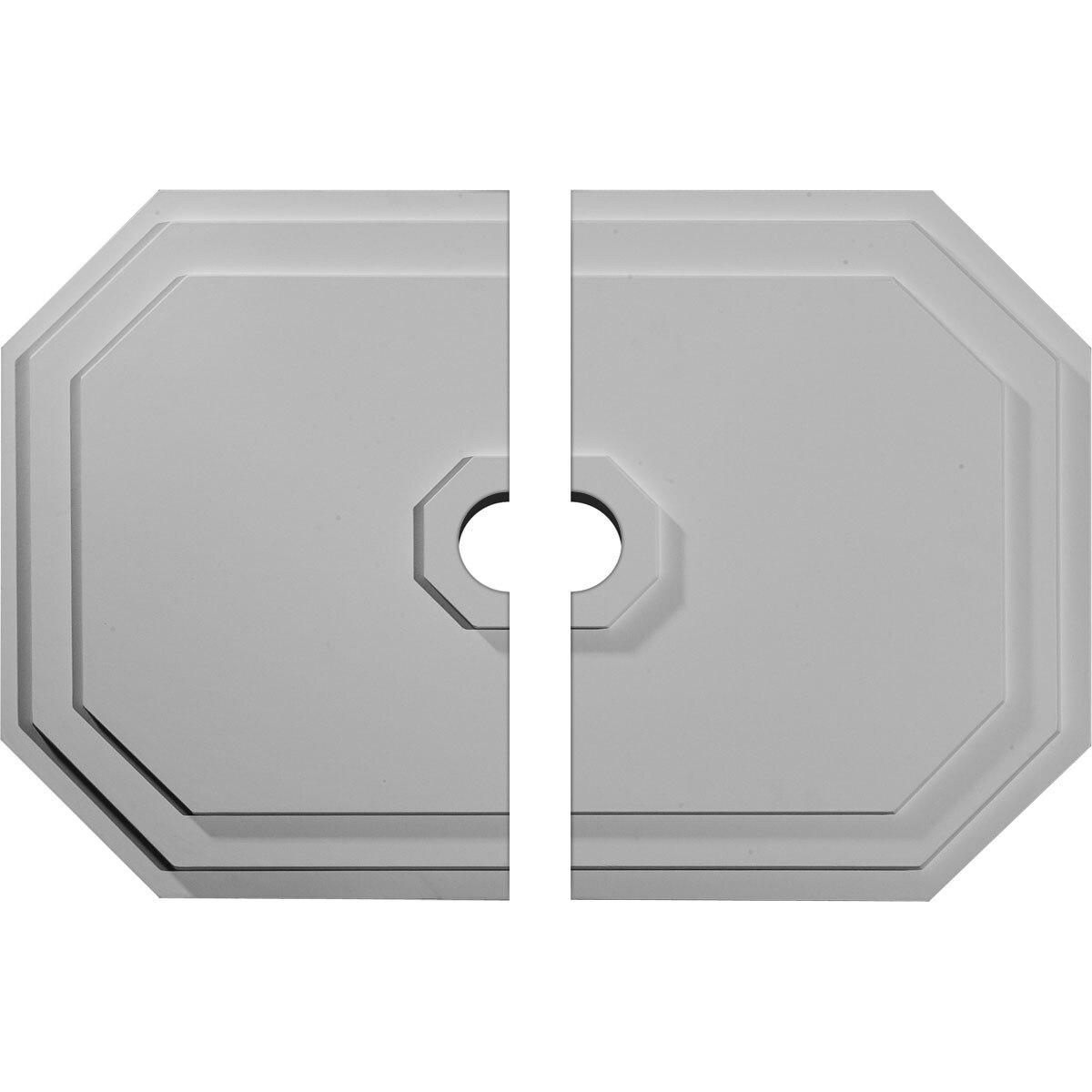 Ekena Millwork CM25FE2-03500 Felix 25.25-in W x 17.25-in L Architectural White Polyurethane Split Ceiling Medallion