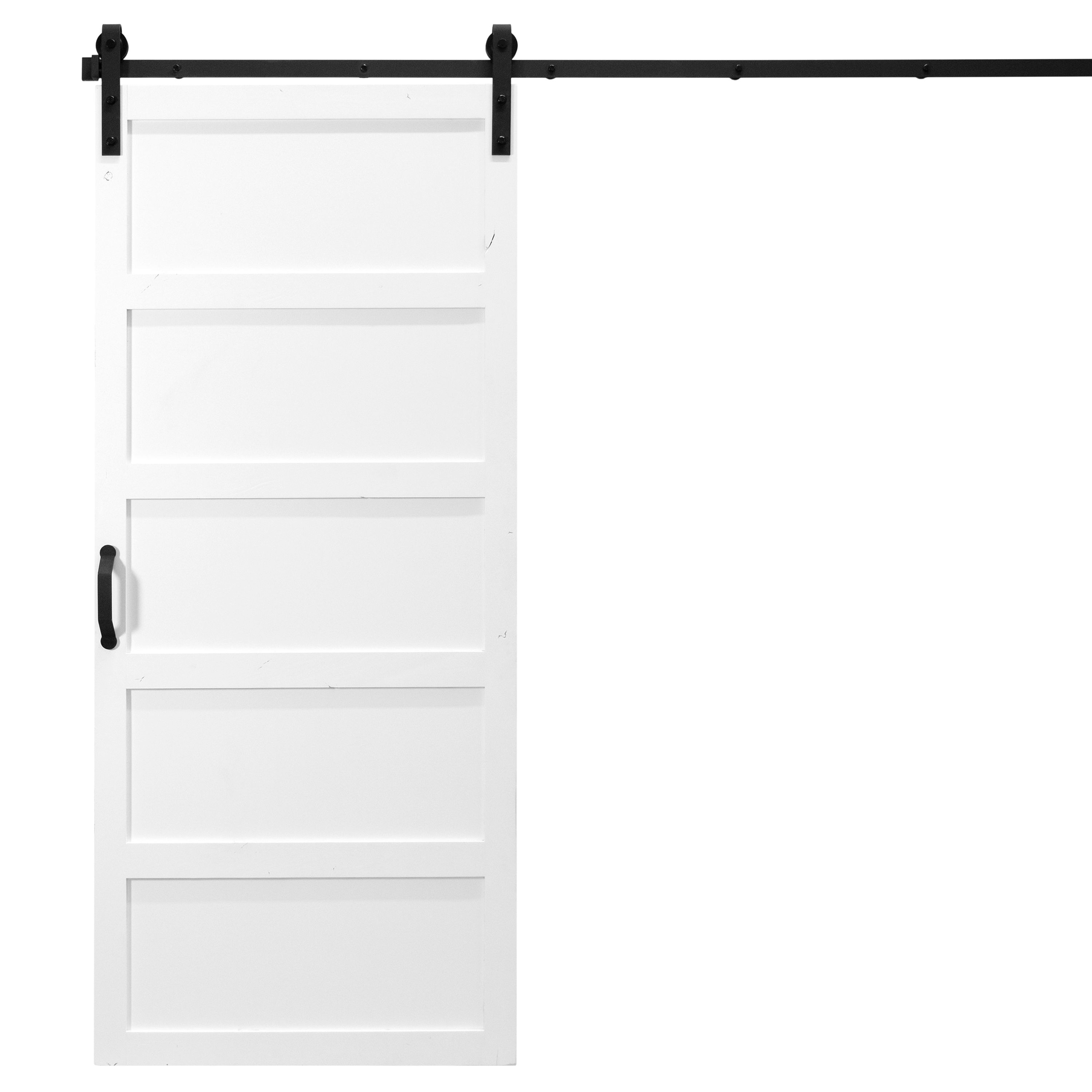 Dogberry DFIVE36NONEWHITHARD 36-in x 84-in White Knotty alder Wood Solid core Single Barn Door (Hardware Included)