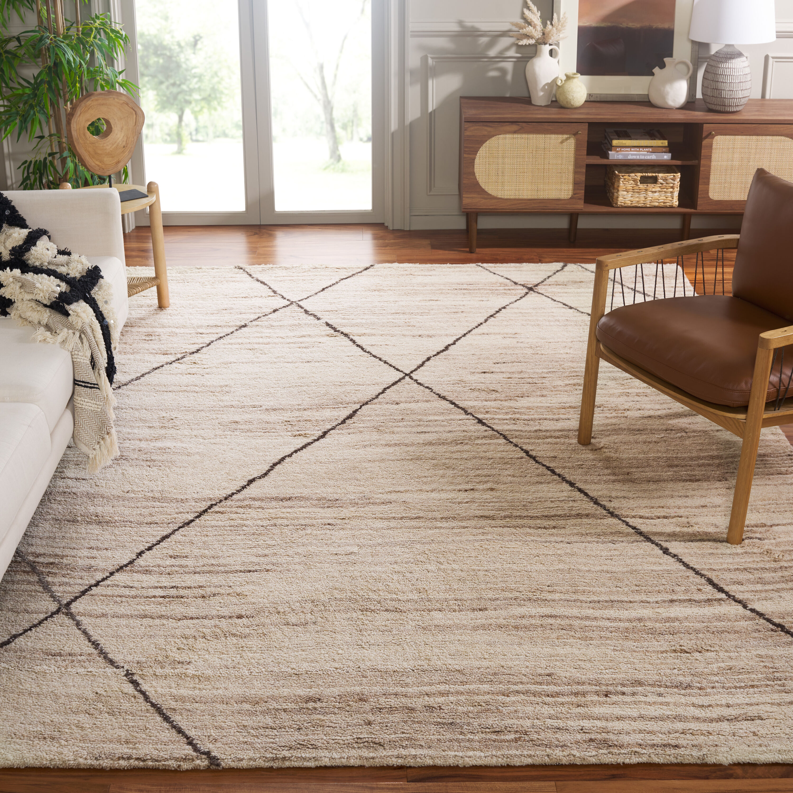  Casablanca 791 Beige Modern 9ft x 12ft Large Rectangle Rug