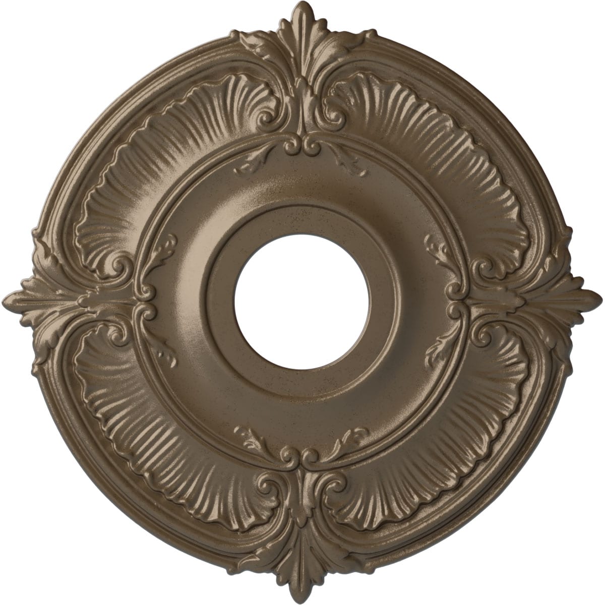 Ekena Millwork CM18ATWSS Attica 18-in W x 18-in L Painted Warm Silver Polyurethane Whole Ceiling Medallion
