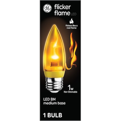 Flame Bulb 1-Watt B11 Warm Candlelight Medium Base (E-26) LED Light Bulb in the Decorative Light Bulbs department Lowes.com