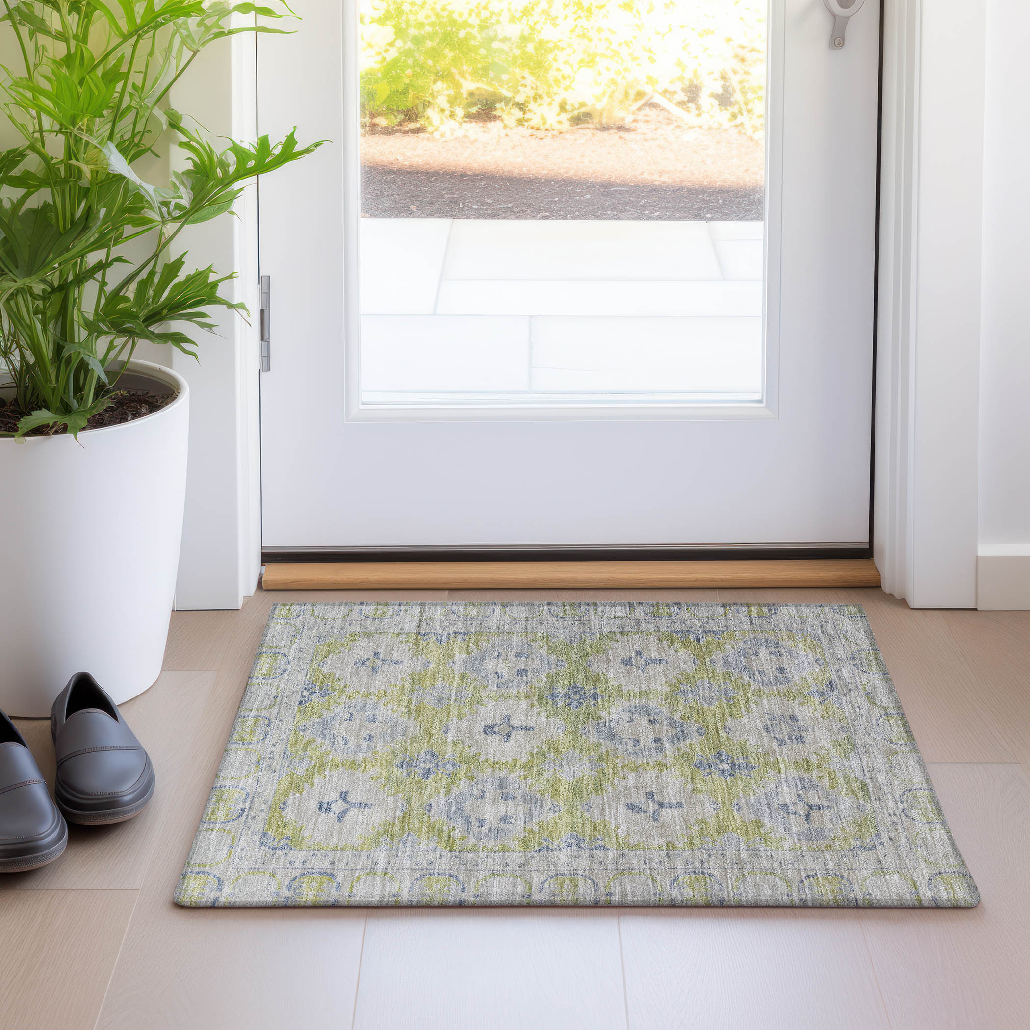 Addison Rugs ACN1760AL20X30 Chantille ACN1760AL 1 x 2 (ft) Loomed Aloe Rectangular Indoor/Outdoor Machine washable Pet Friendly Area rug