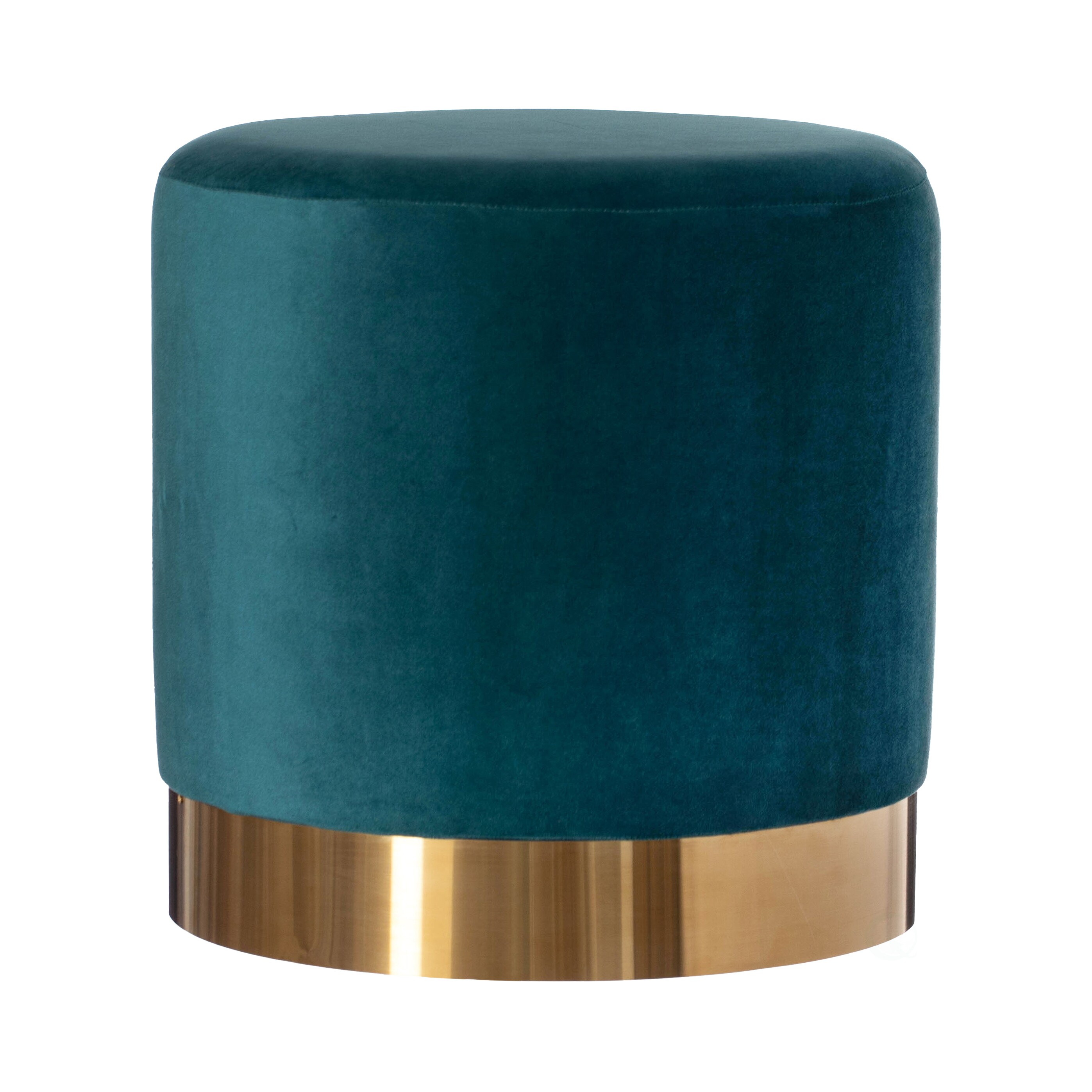 FABULAXE QI004323.DGN Modern Green Velvet Round Ottoman