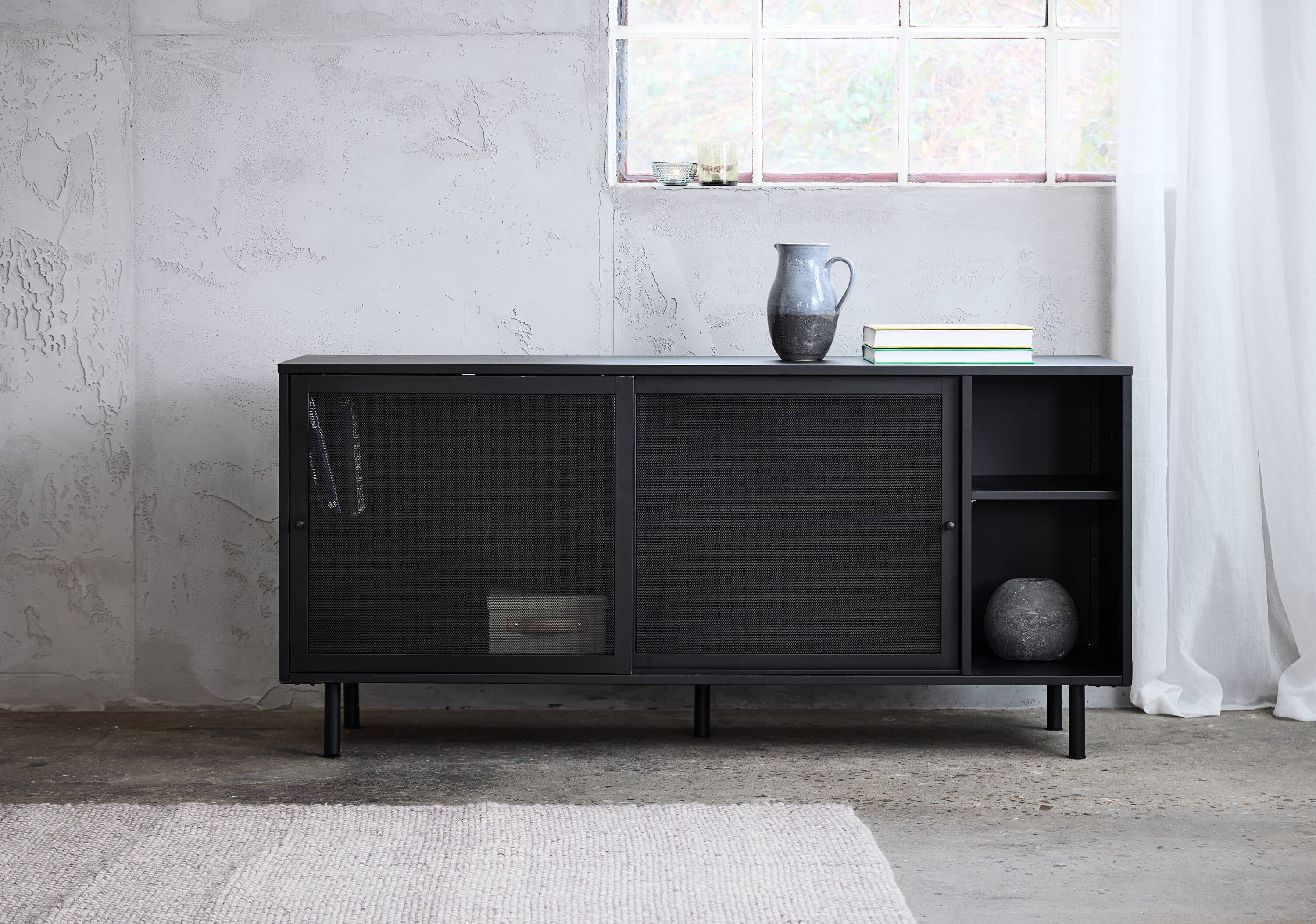 VP-5022-BLACK 63-in W 2 -Door Black Accent Cabinet