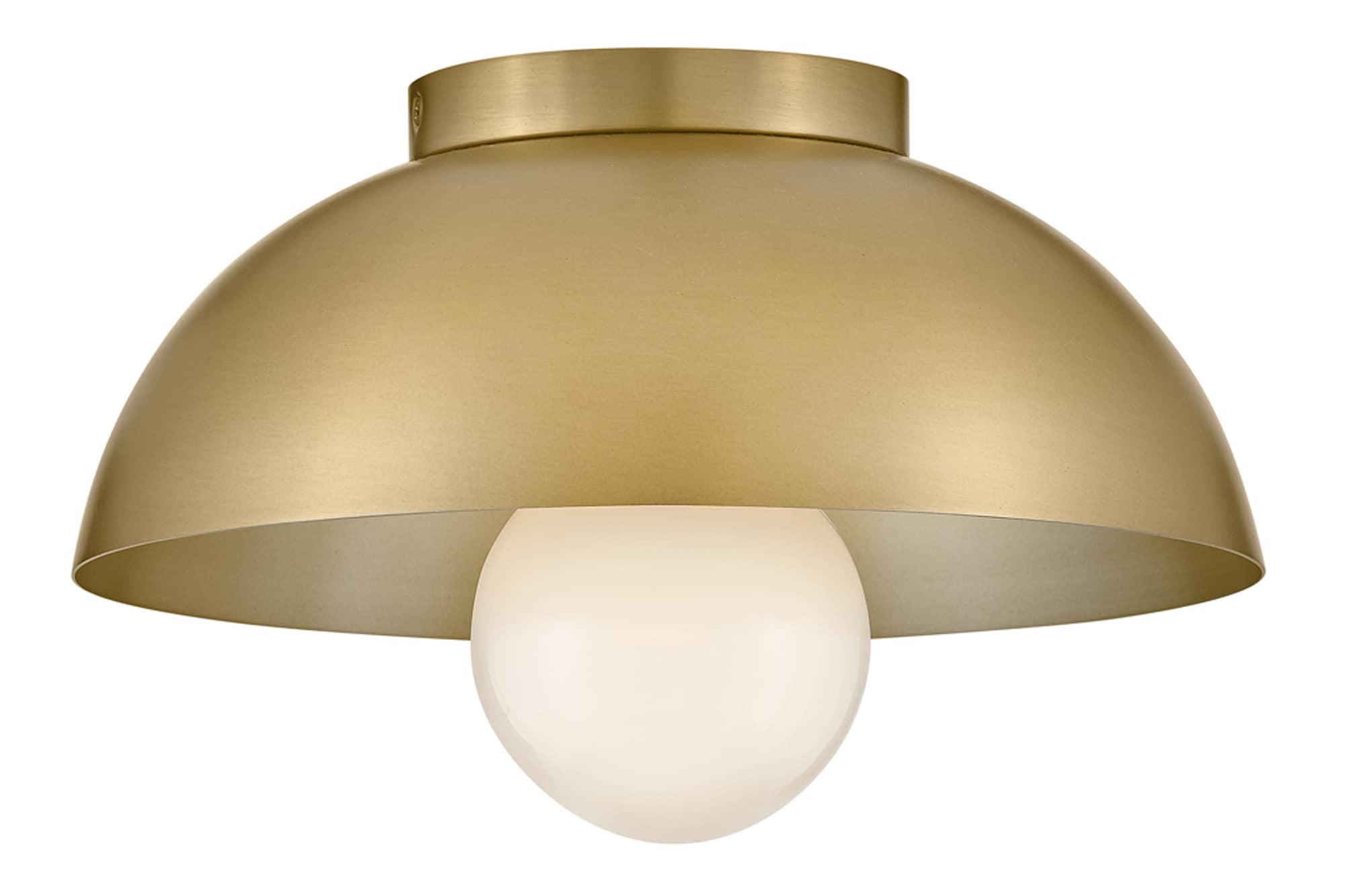 Contemporary Lacquered Brass Globe LED Flush Mount Light