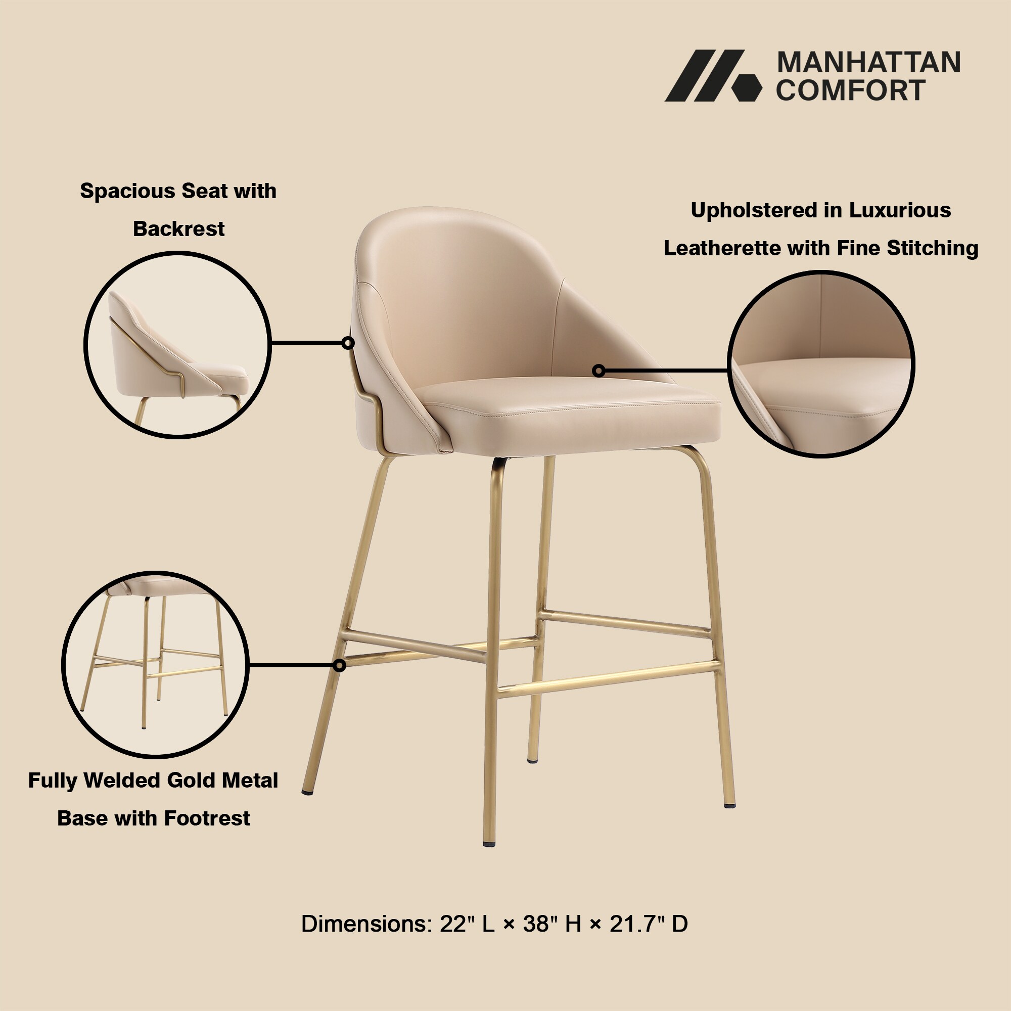 Manhattan Comfort CS019-GTN stools - View #4