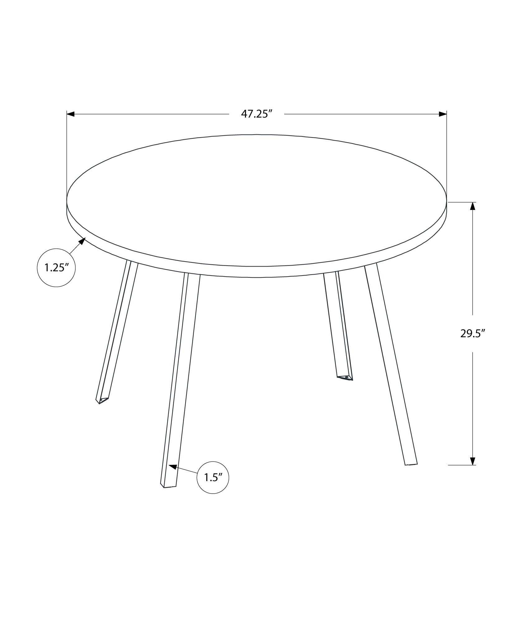 Monarch Specialties I 1150 Dining-Tables - View #3