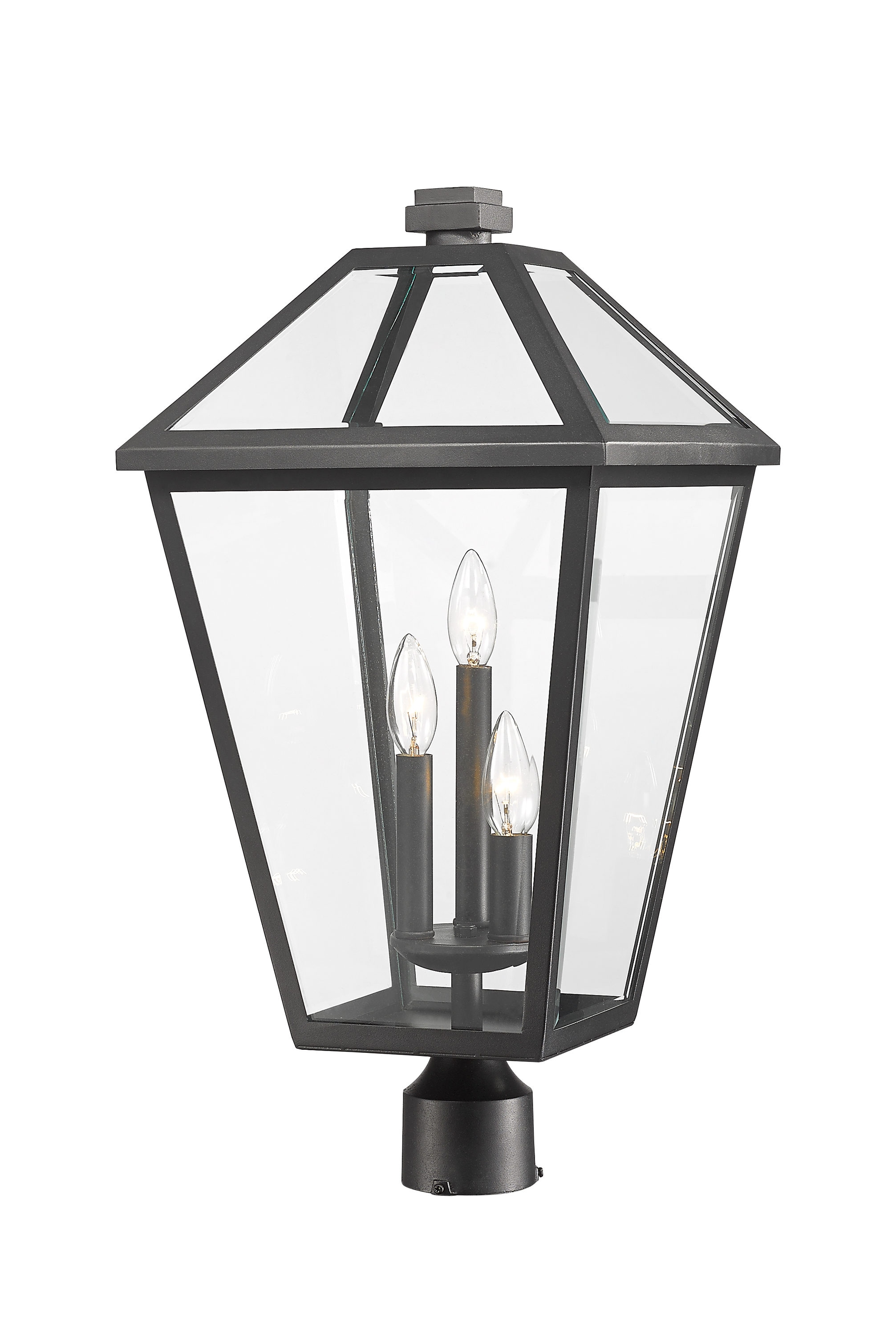 Z-Lite 579PHXLR-BK Talbot 23.75-Inches Black Transitional Outdoor Light post lantern