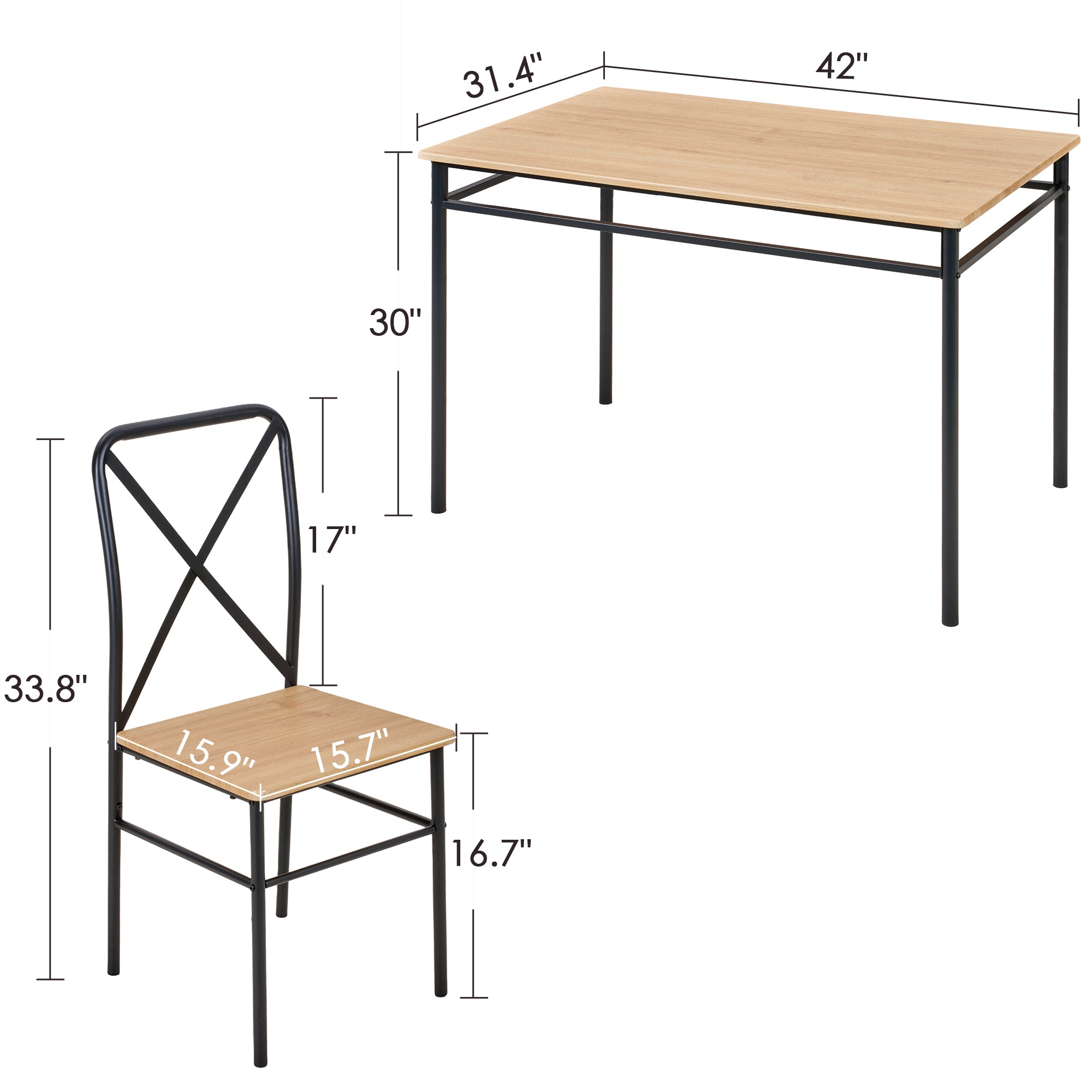 Vecelo LOE-TC19-BLK Dining-Sets - View #3