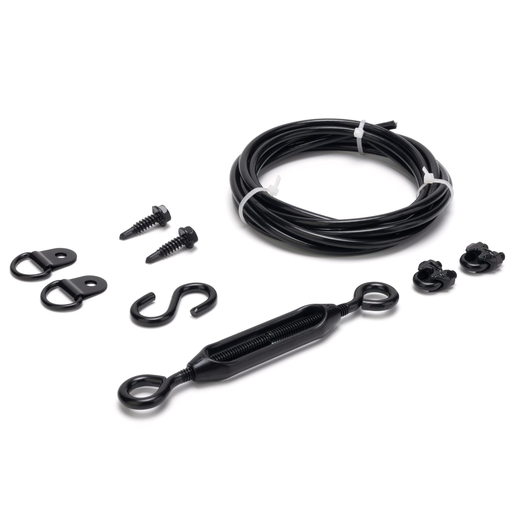 Etokfoks  Black Steel Anti Sag Cable Kit for Wood Fence Gate Outdoor Gate Support Hardware Gate Frame Repair Kit 1 Pack