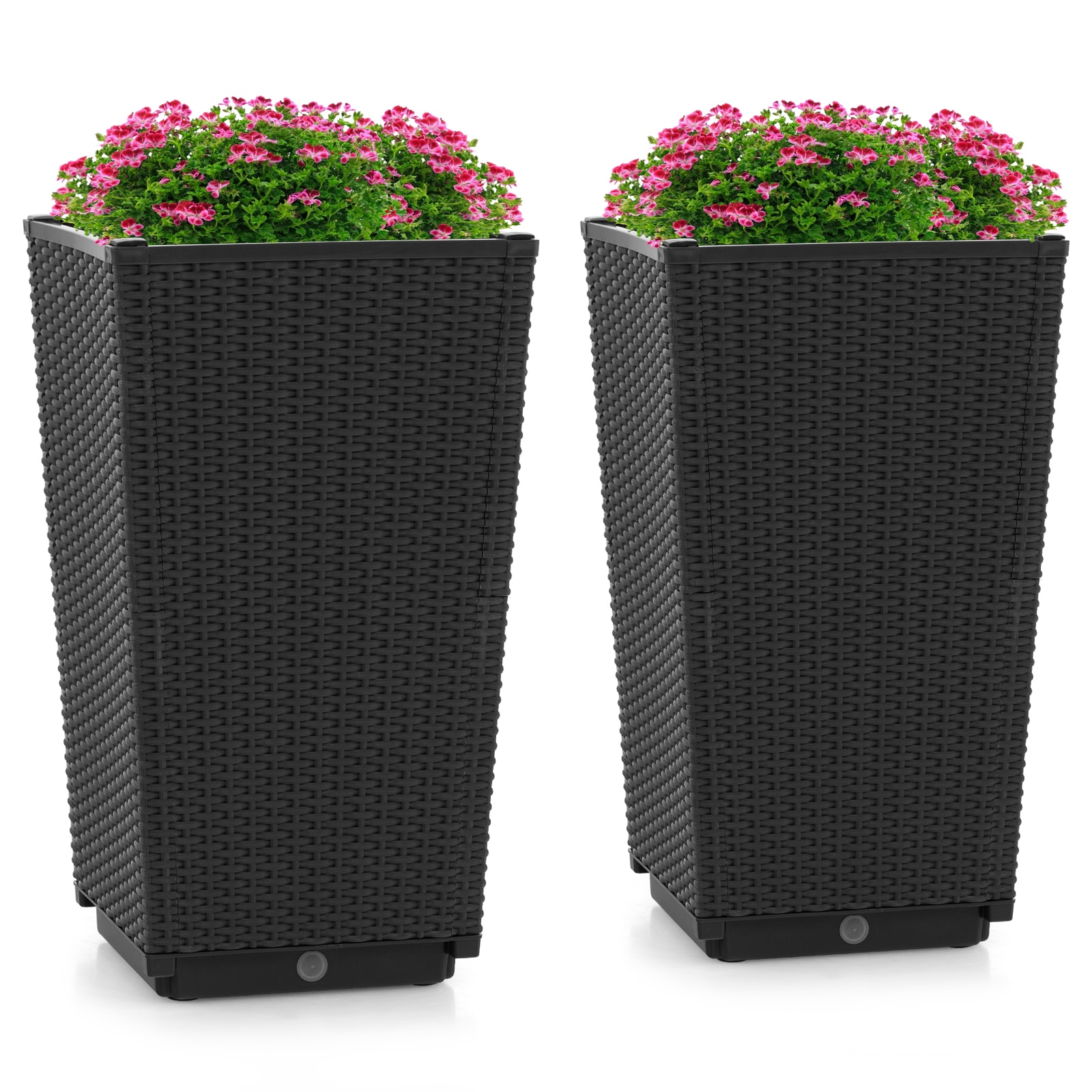  405GD-5BK-2 13-in W x 22.5-in H x Black Plastic Outdoor Planter