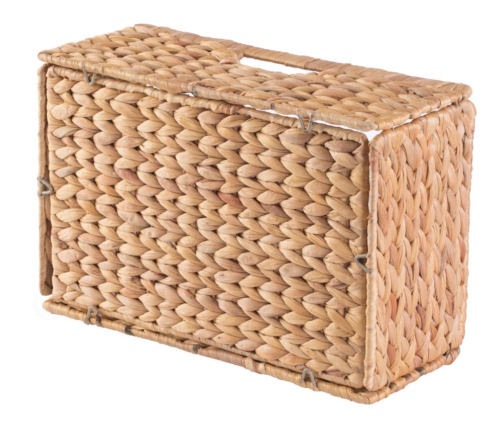 Foldable Natural Water Hyacinth Storage Bin, Small